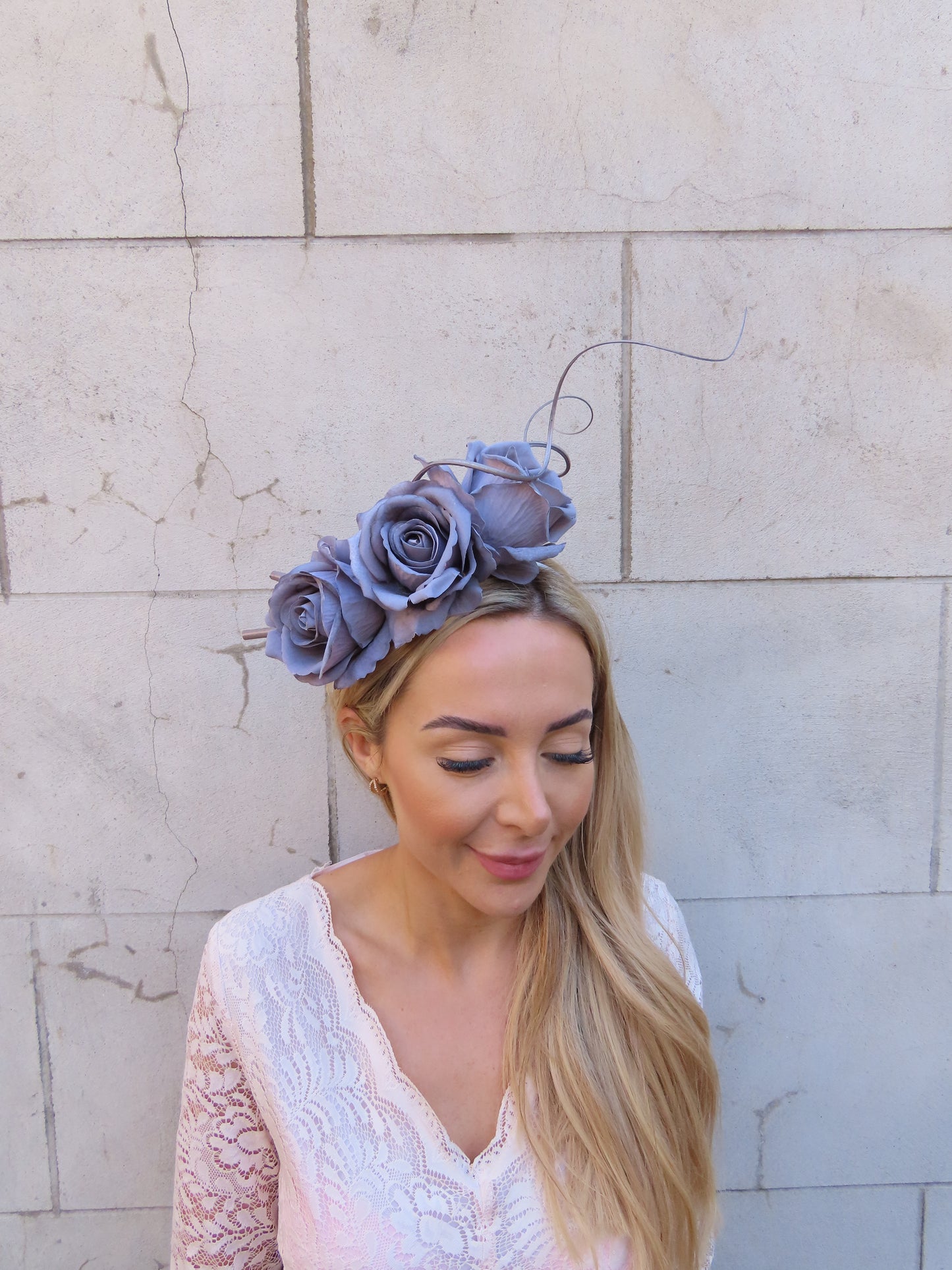 Grey Rose Statement Headpiece