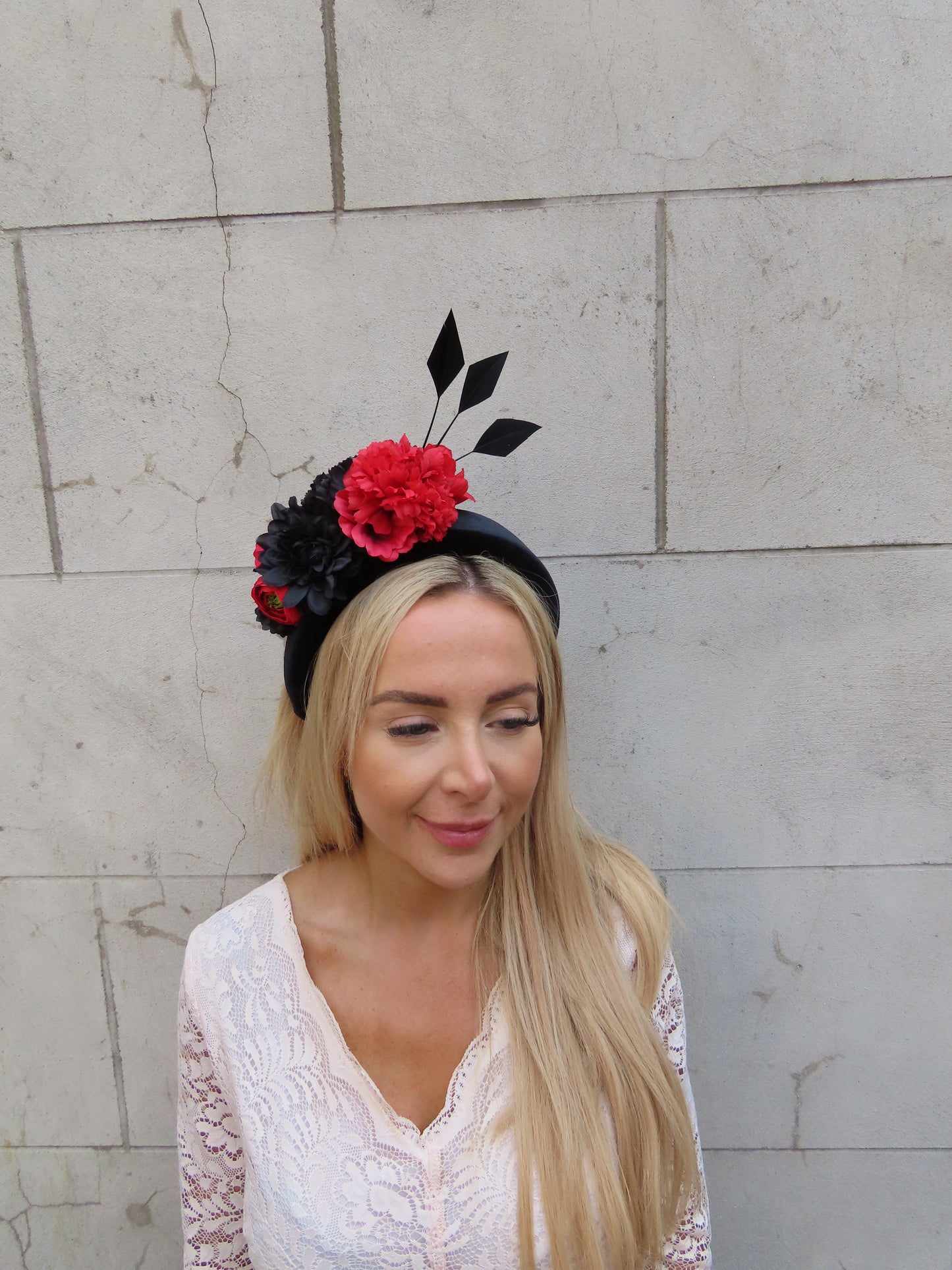 Black & Red Flower Headpiece