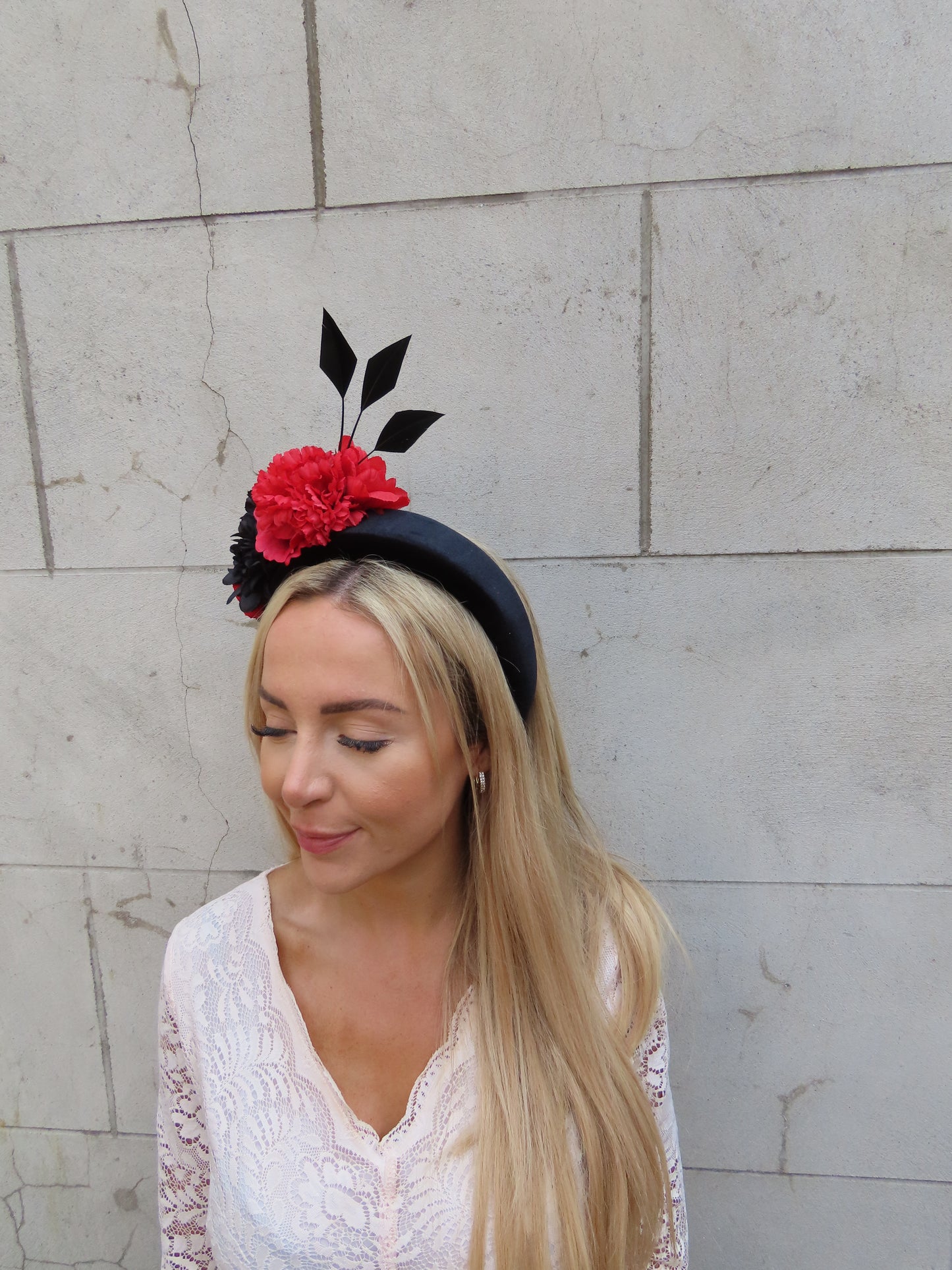 Black & Red Flower Headpiece