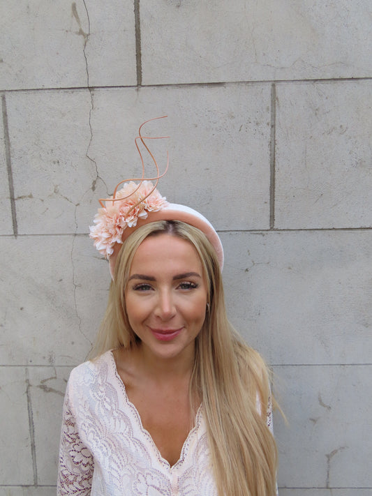 Peach Flower Statement Headpiece