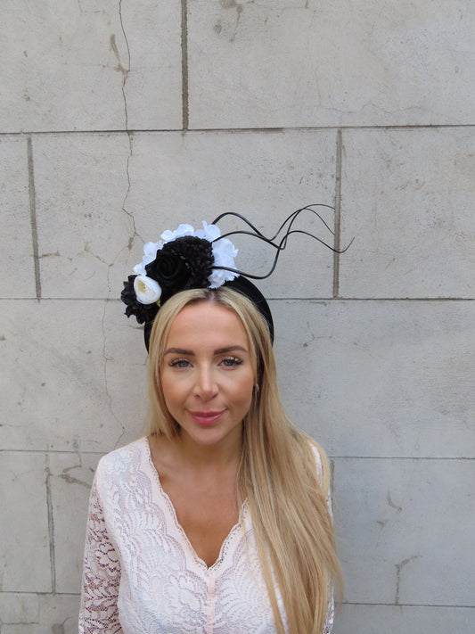 Black & White Flower Headpiece
