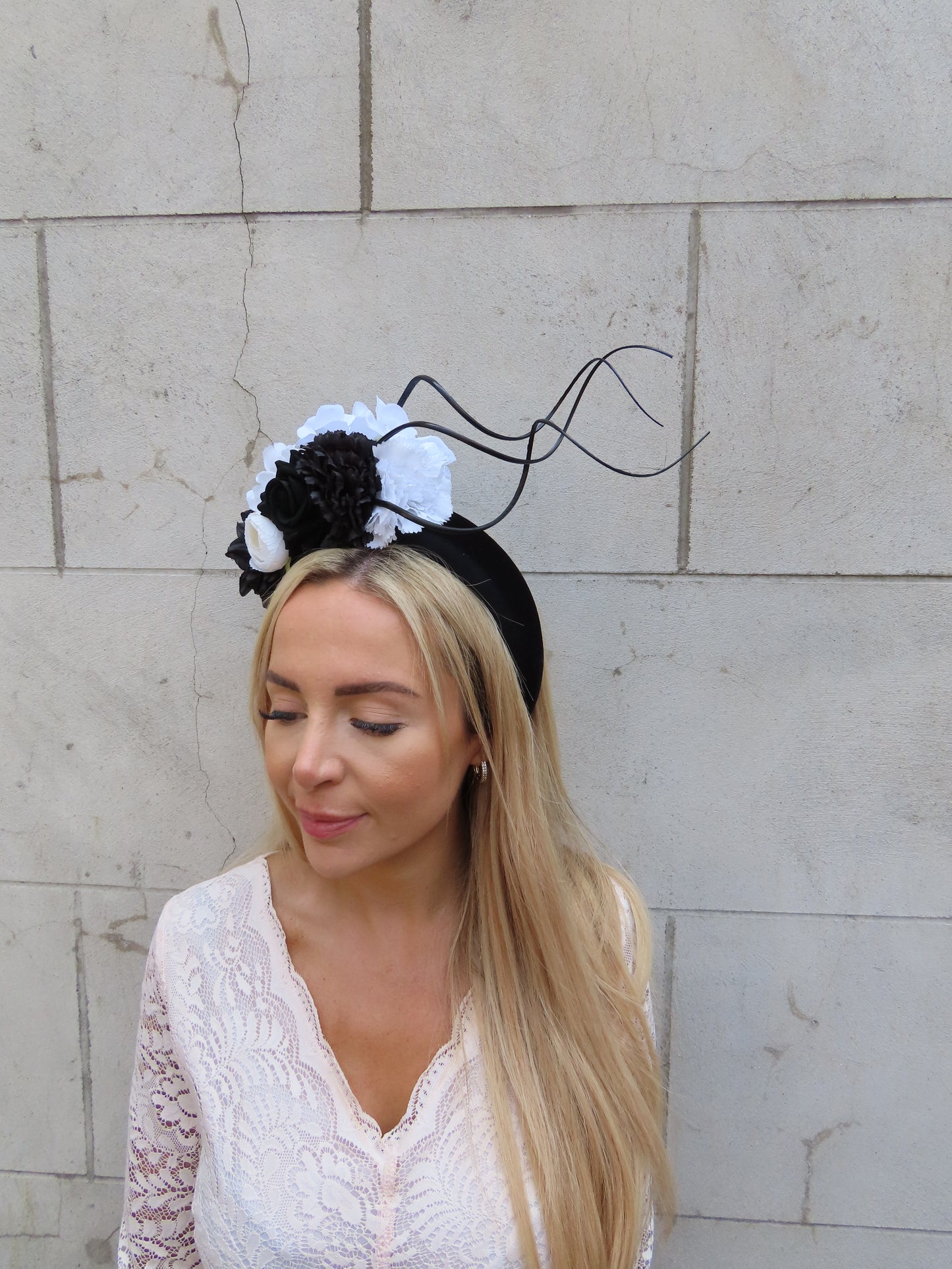 Black & White Flower Headpiece