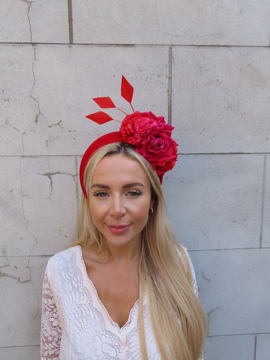 Red & Pink Flower Headpiece