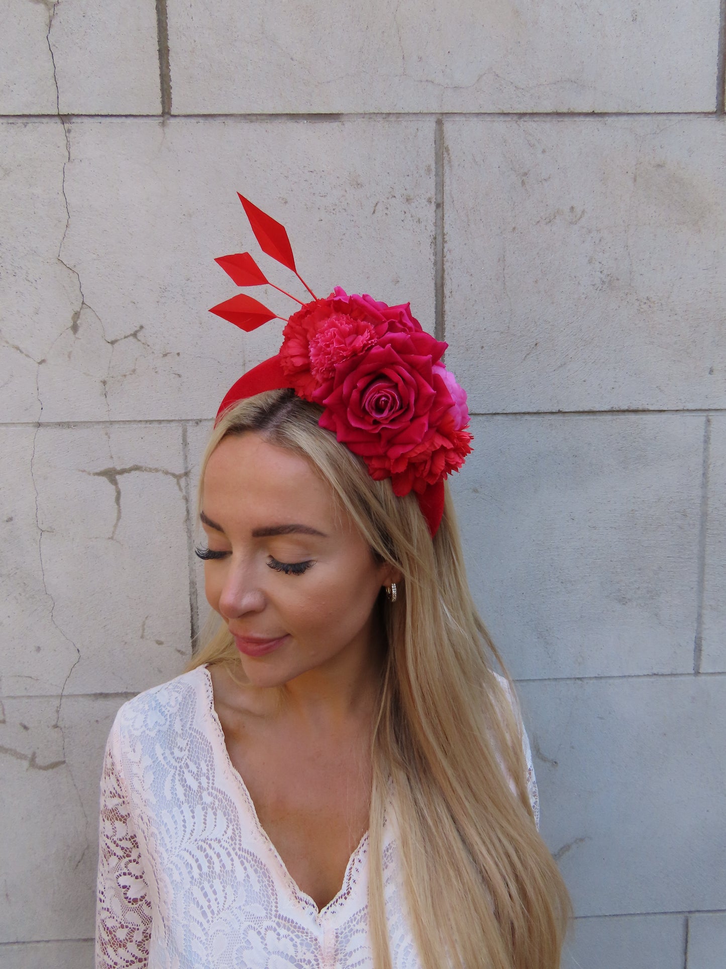 Red & Pink Flower Headpiece