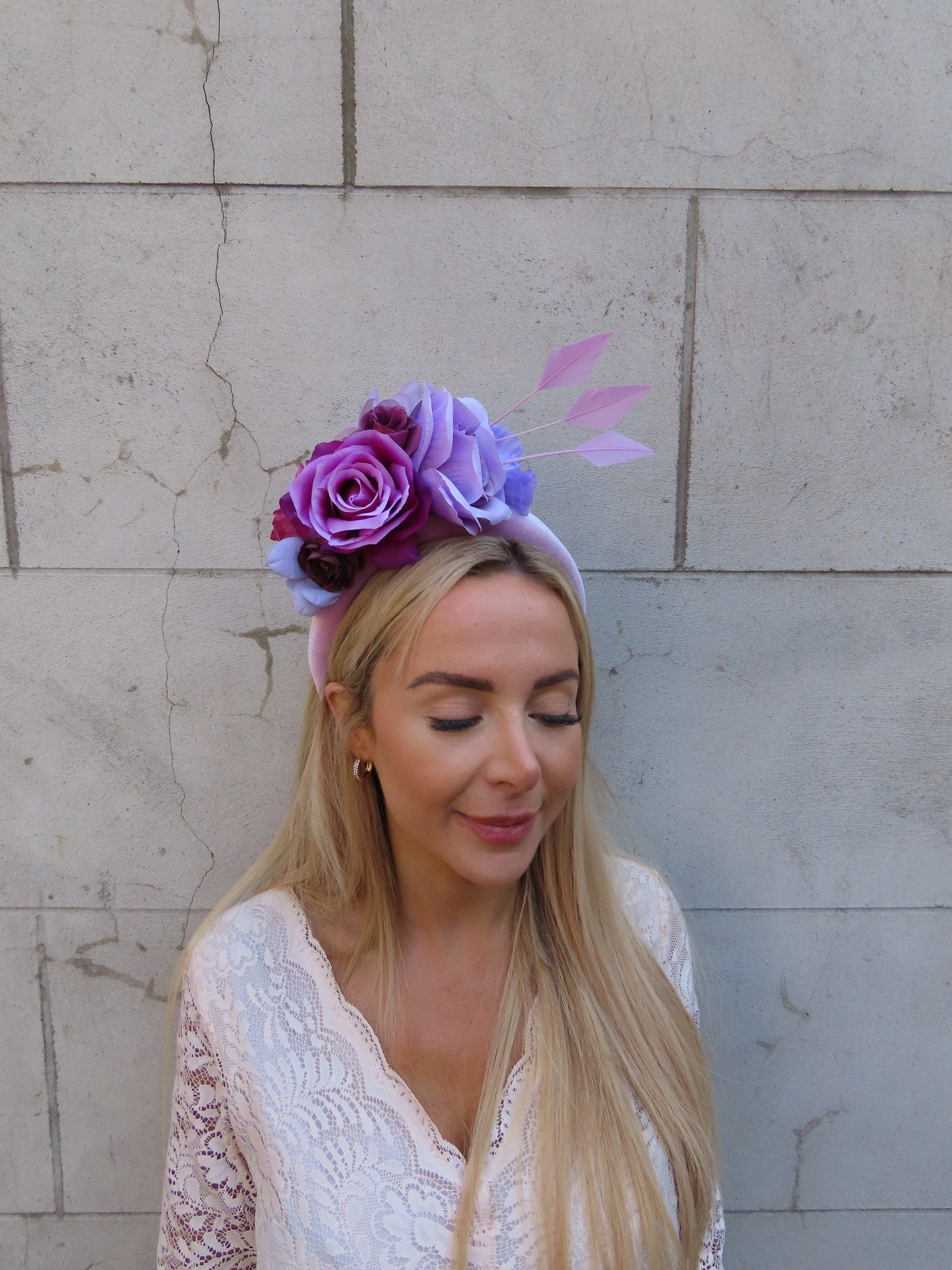 Lilac & Plum Flower Fascinator Headband