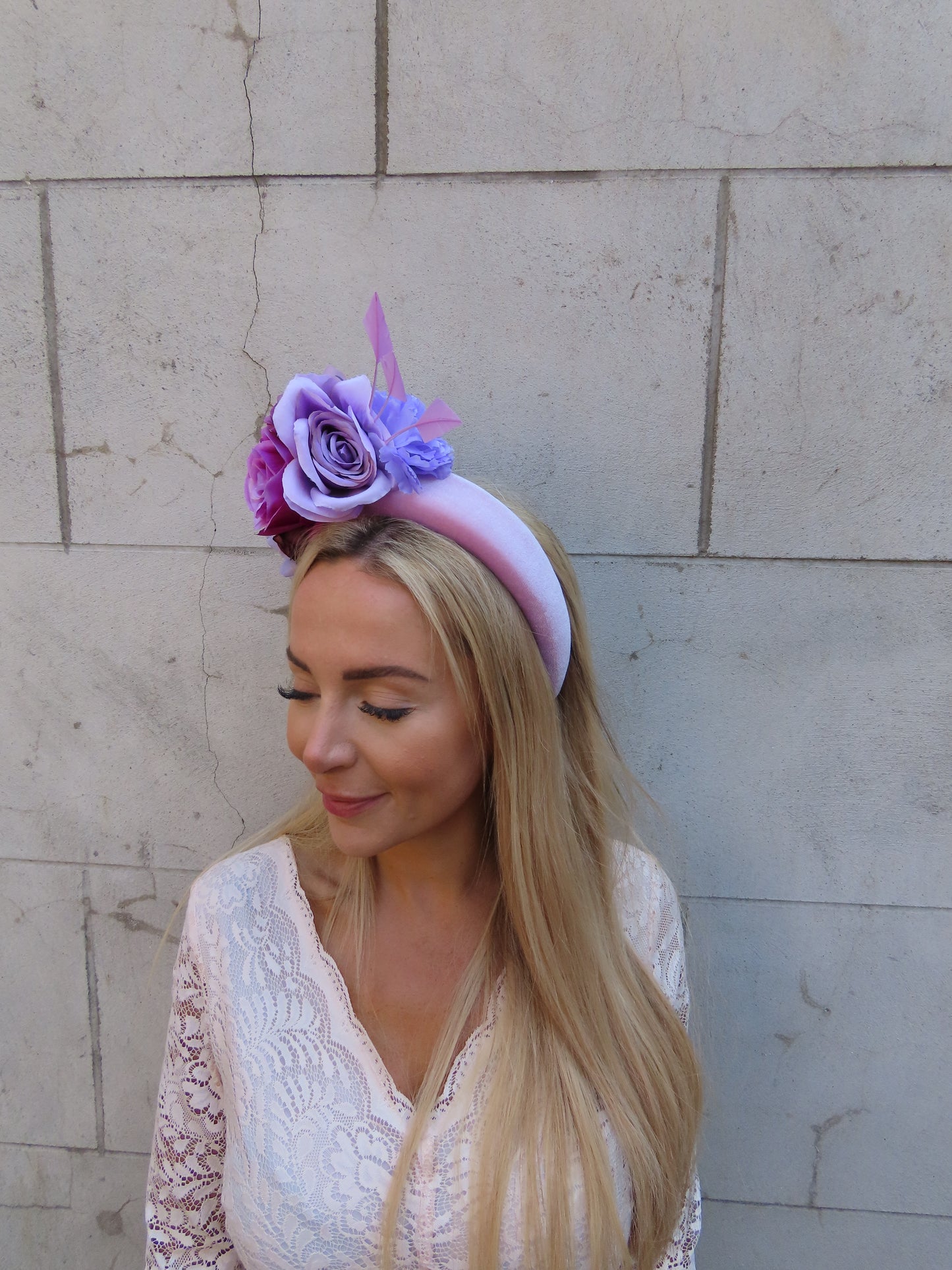 Lilac & Plum Flower Fascinator Headband