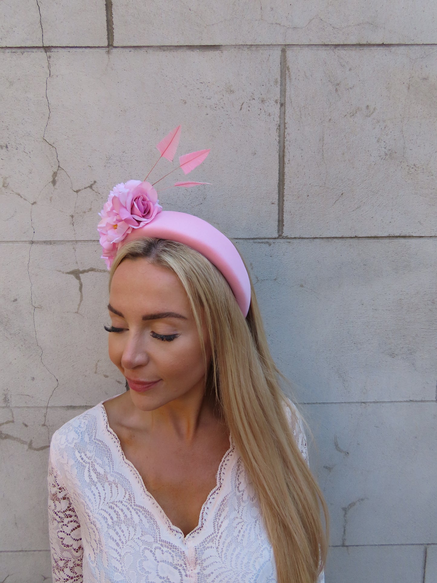 Light Baby Pink Mauve Flower Headband