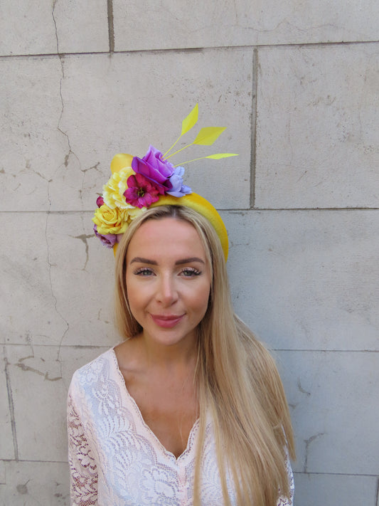 Yellow Magenta & Lilac Flower Headband