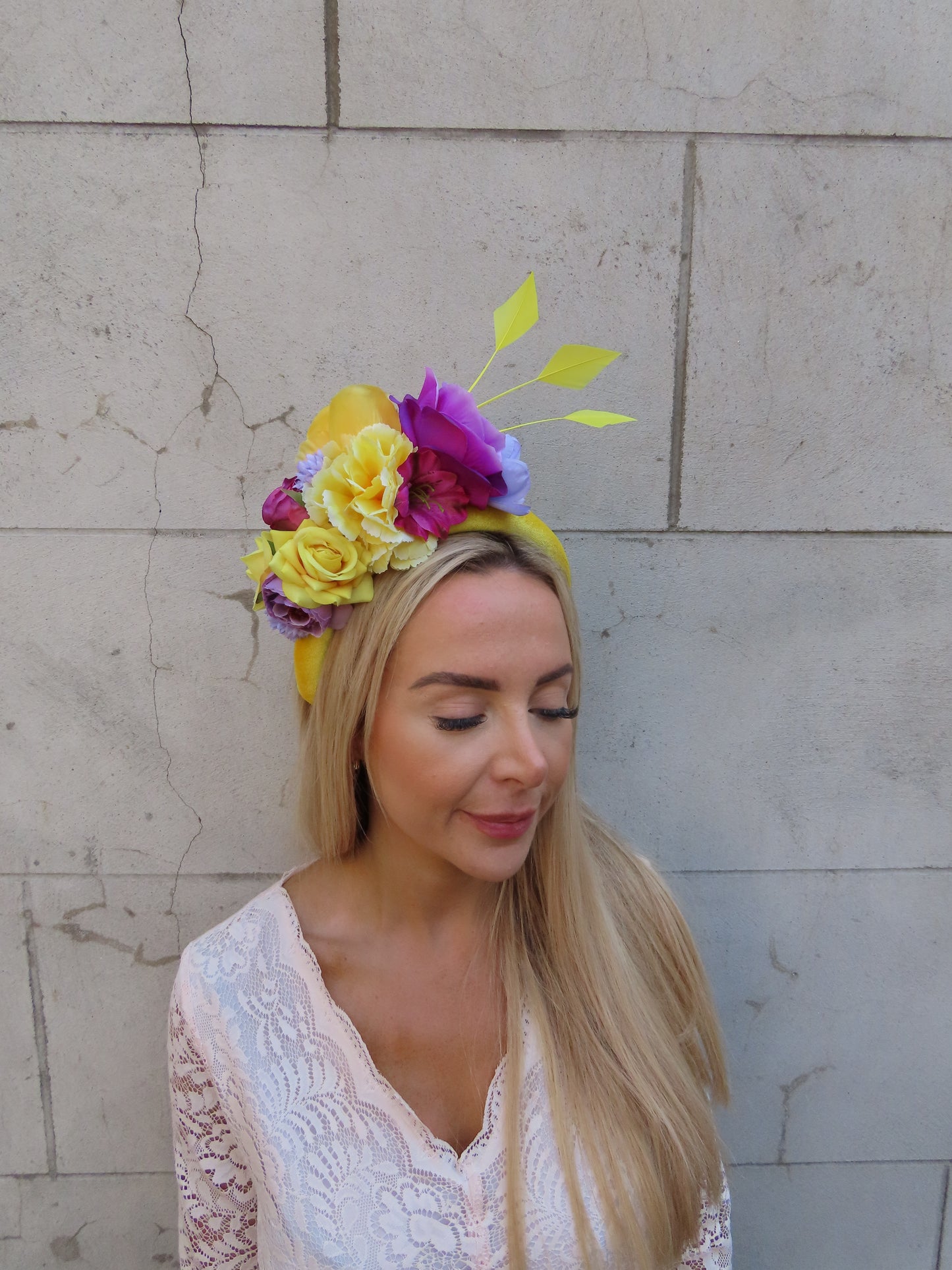 Yellow Magenta & Lilac Flower Headband