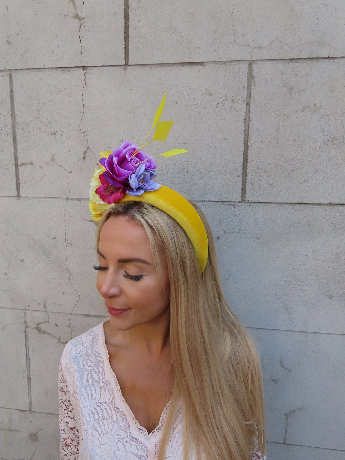 Yellow Magenta & Lilac Flower Headband