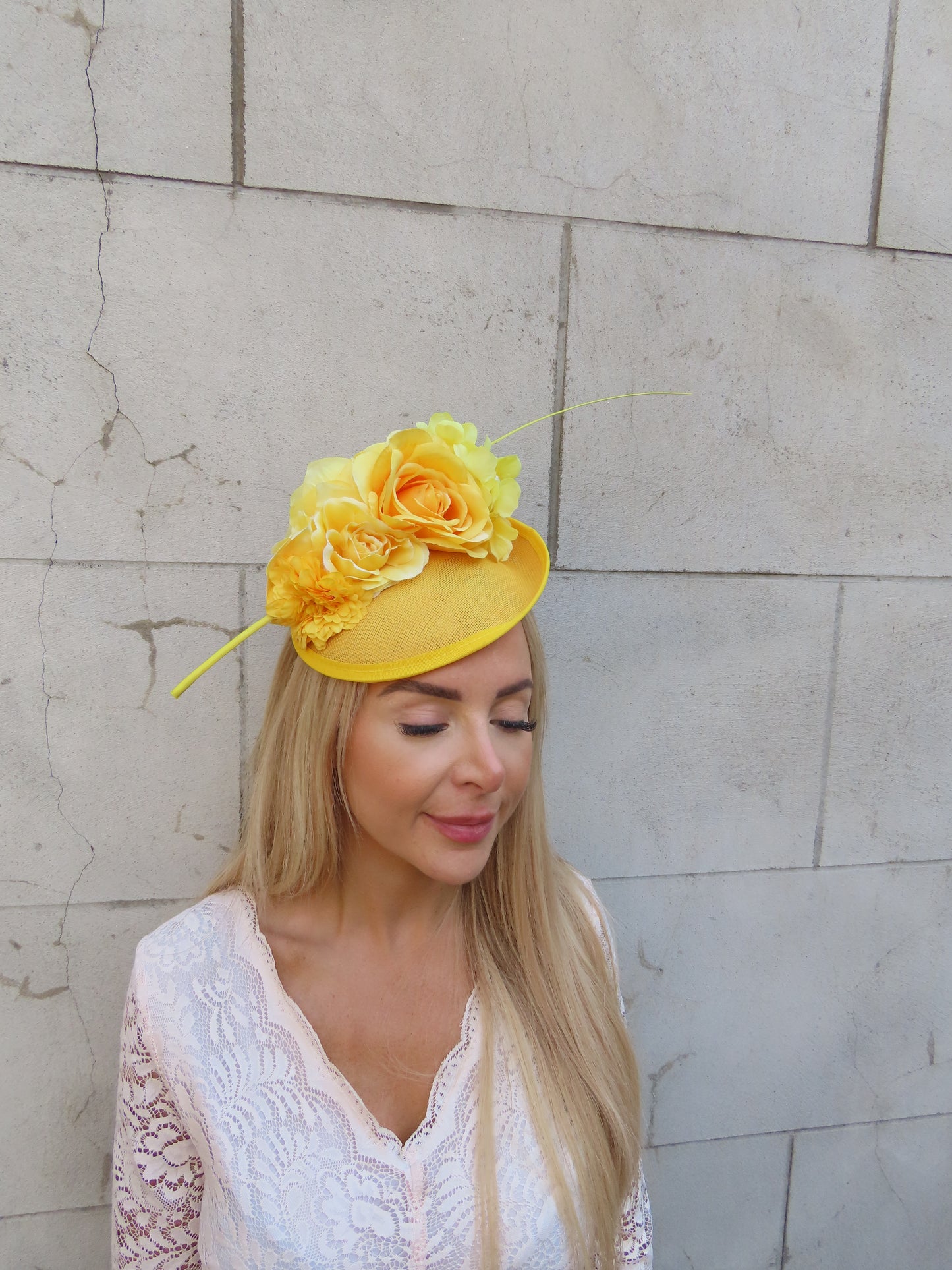 Yellow Rose Flower Disc Hat