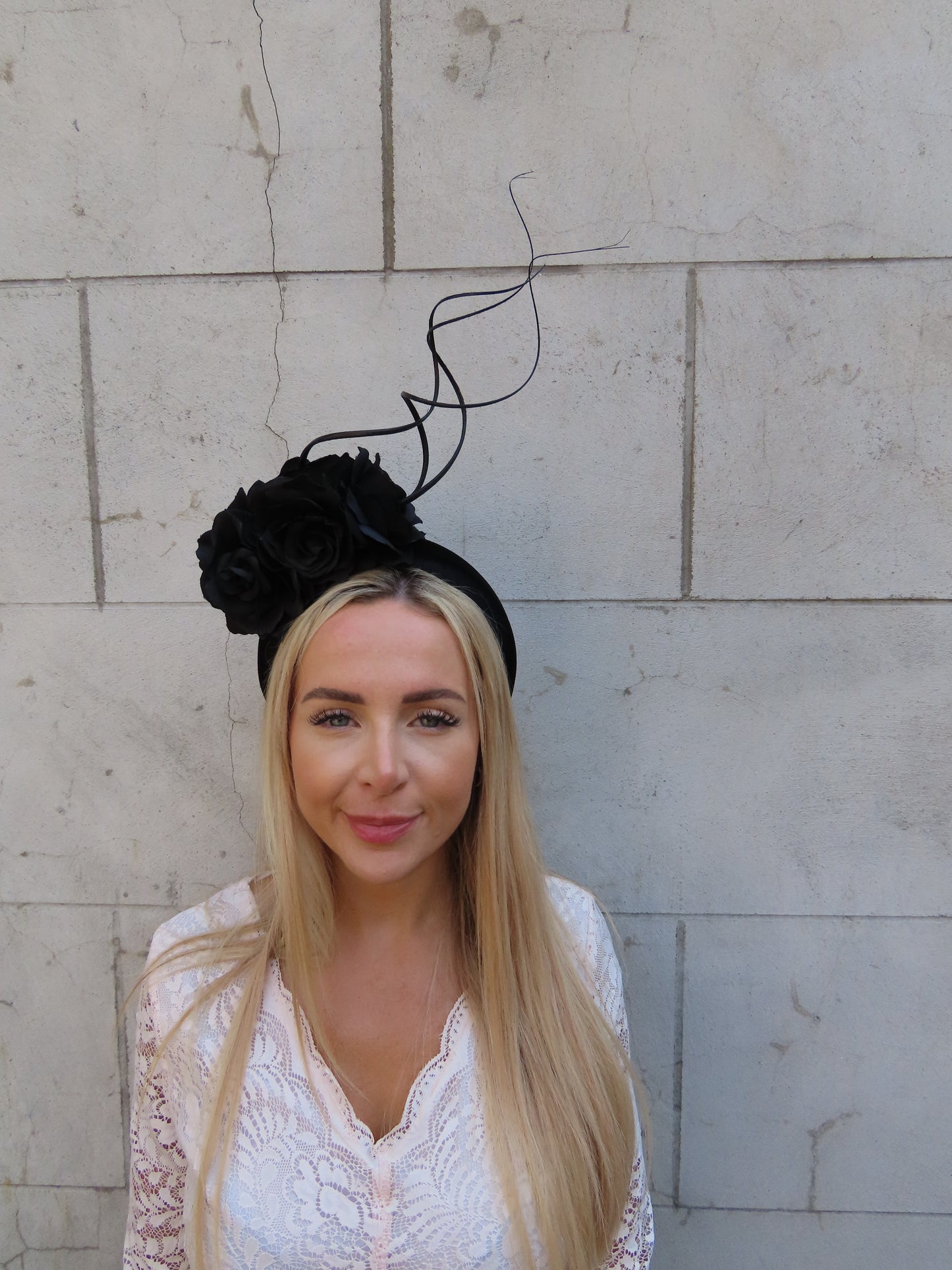 Black Rose Flower Statement Headpiece