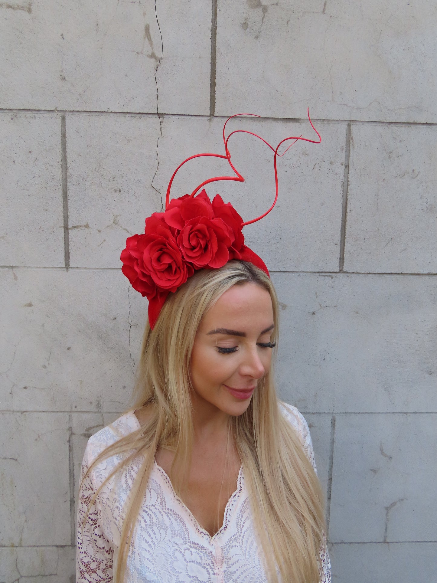 Red Rose Statement Flower Padded Headband