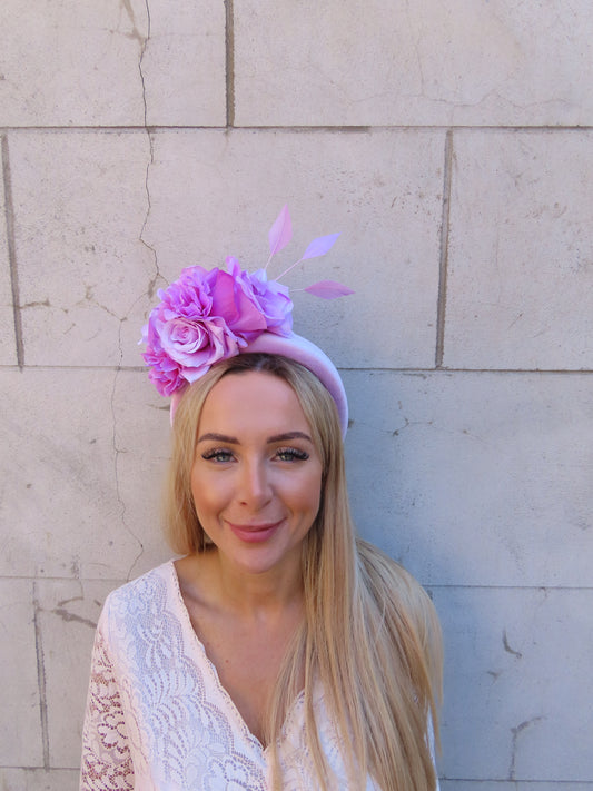 Lilac Mauve Flower Fascinator Headpiece