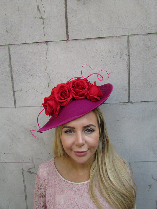 Large Red & Magenta Rose Flower Teardrop