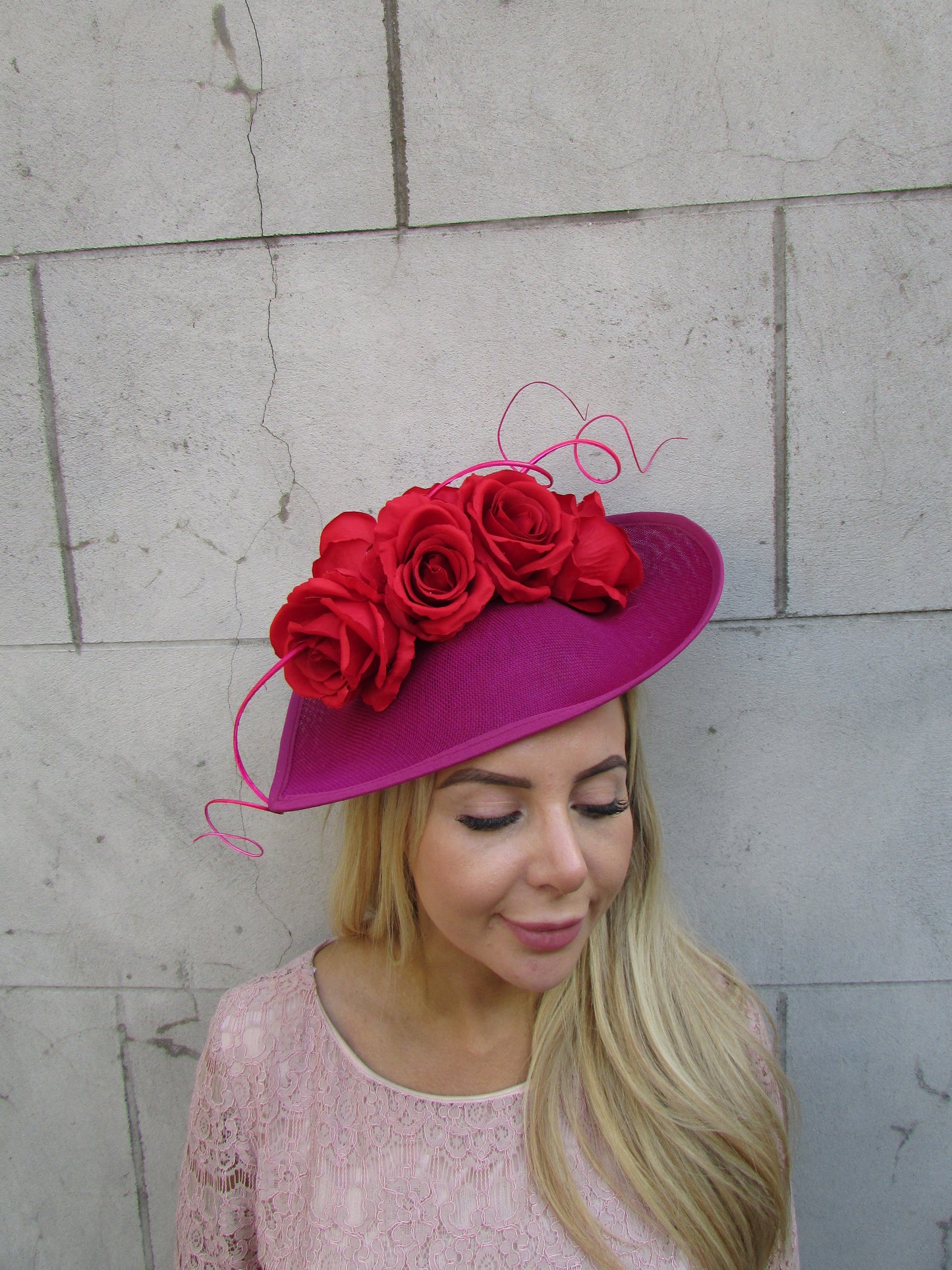 Large Red & Magenta Rose Flower Teardrop