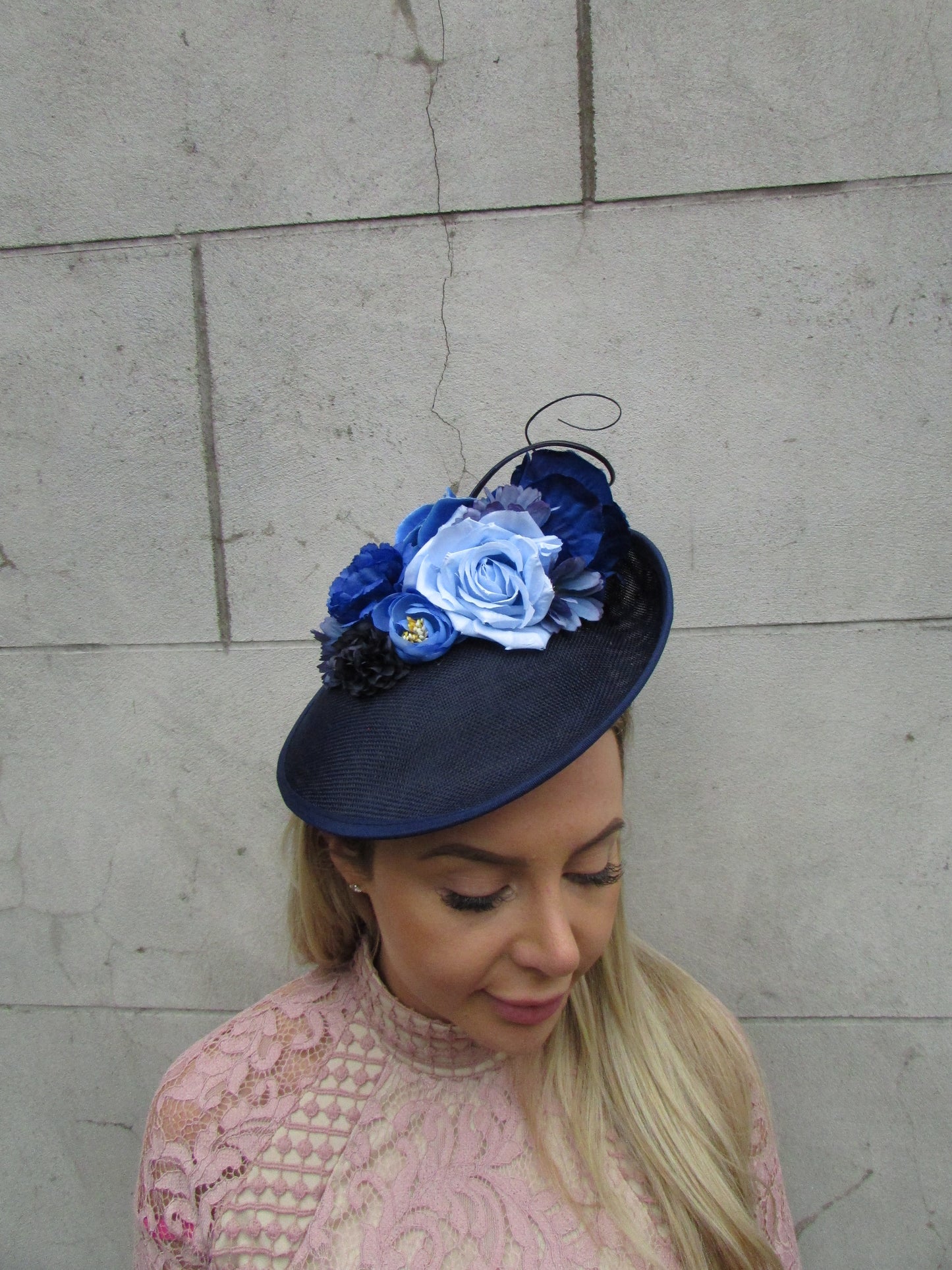 Navy & Blues Floral Fascinator Hat