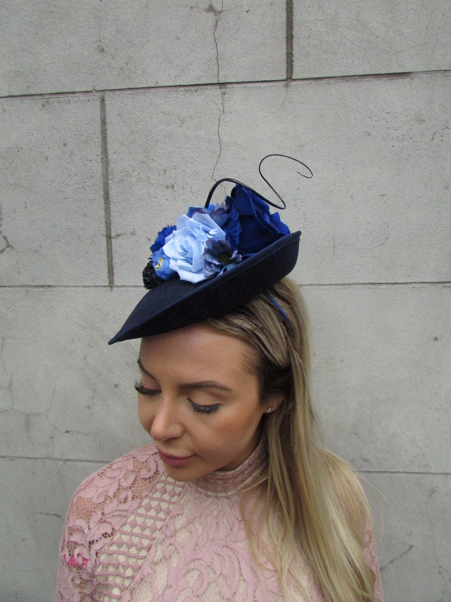 Navy & Blues Floral Fascinator Hat