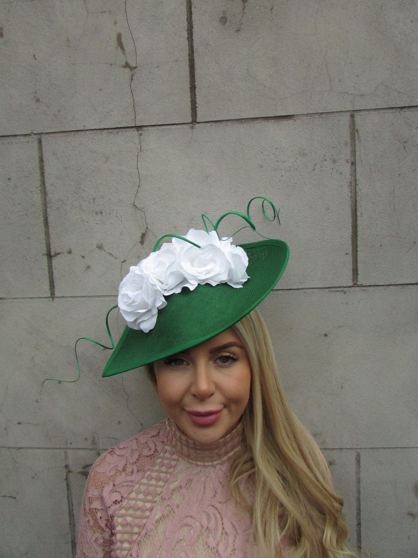 Large Emerald Green & White Hatinator