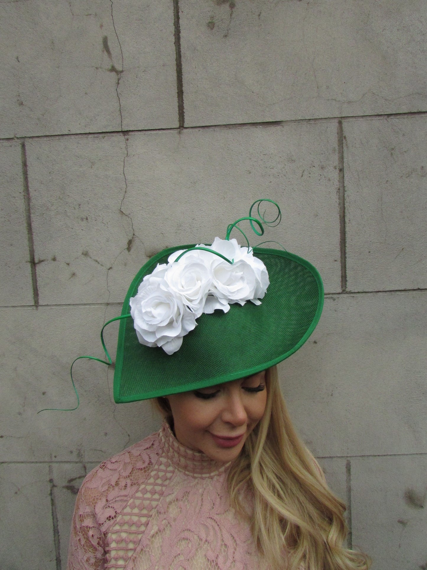 Large Emerald Green & White Hatinator