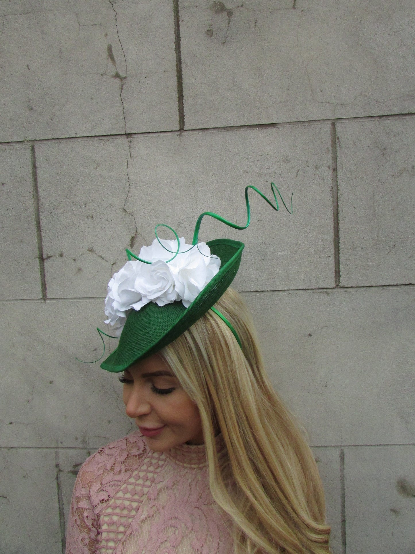 Large Emerald Green & White Hatinator