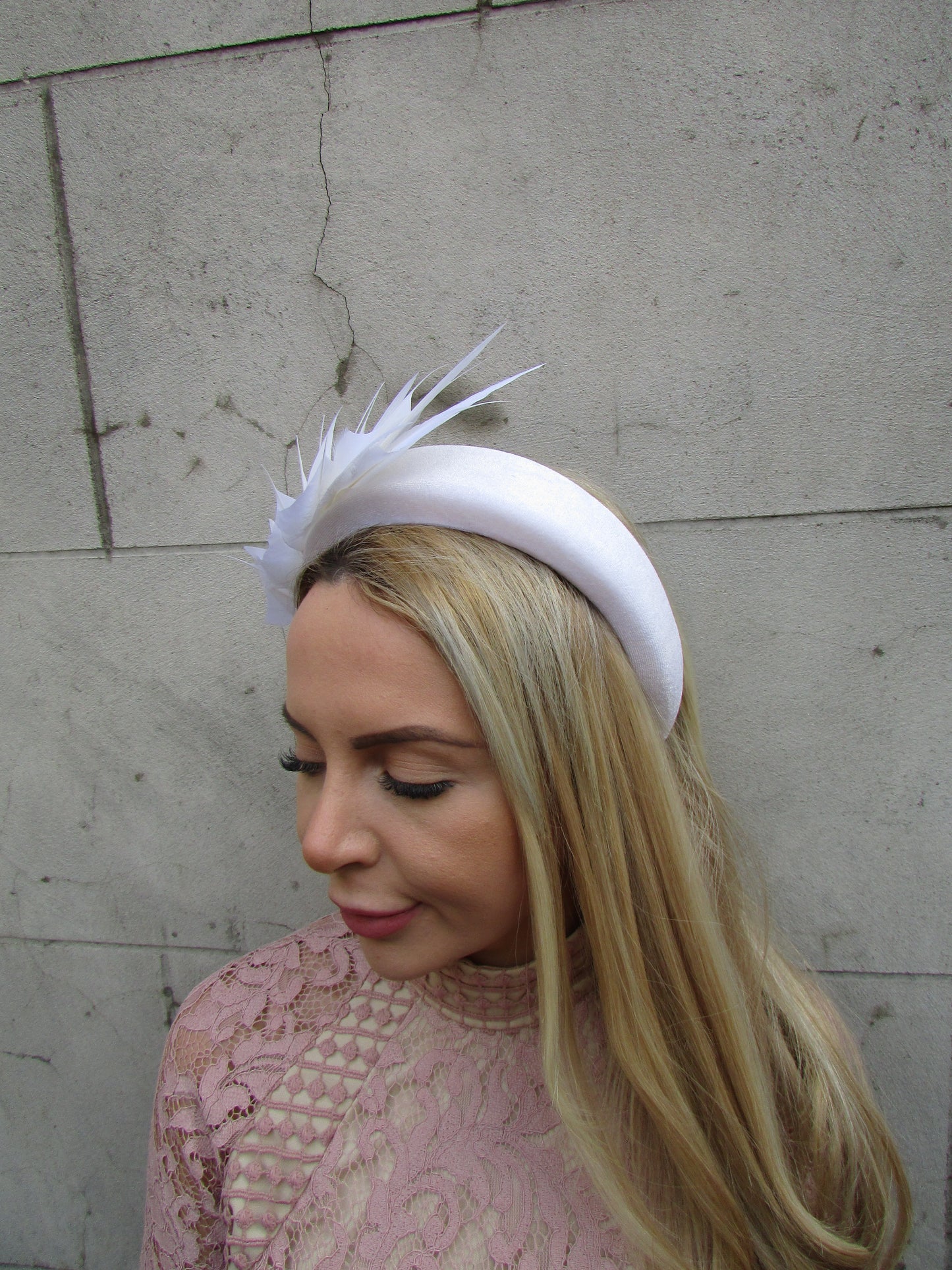 White Feather Fascinator Headband