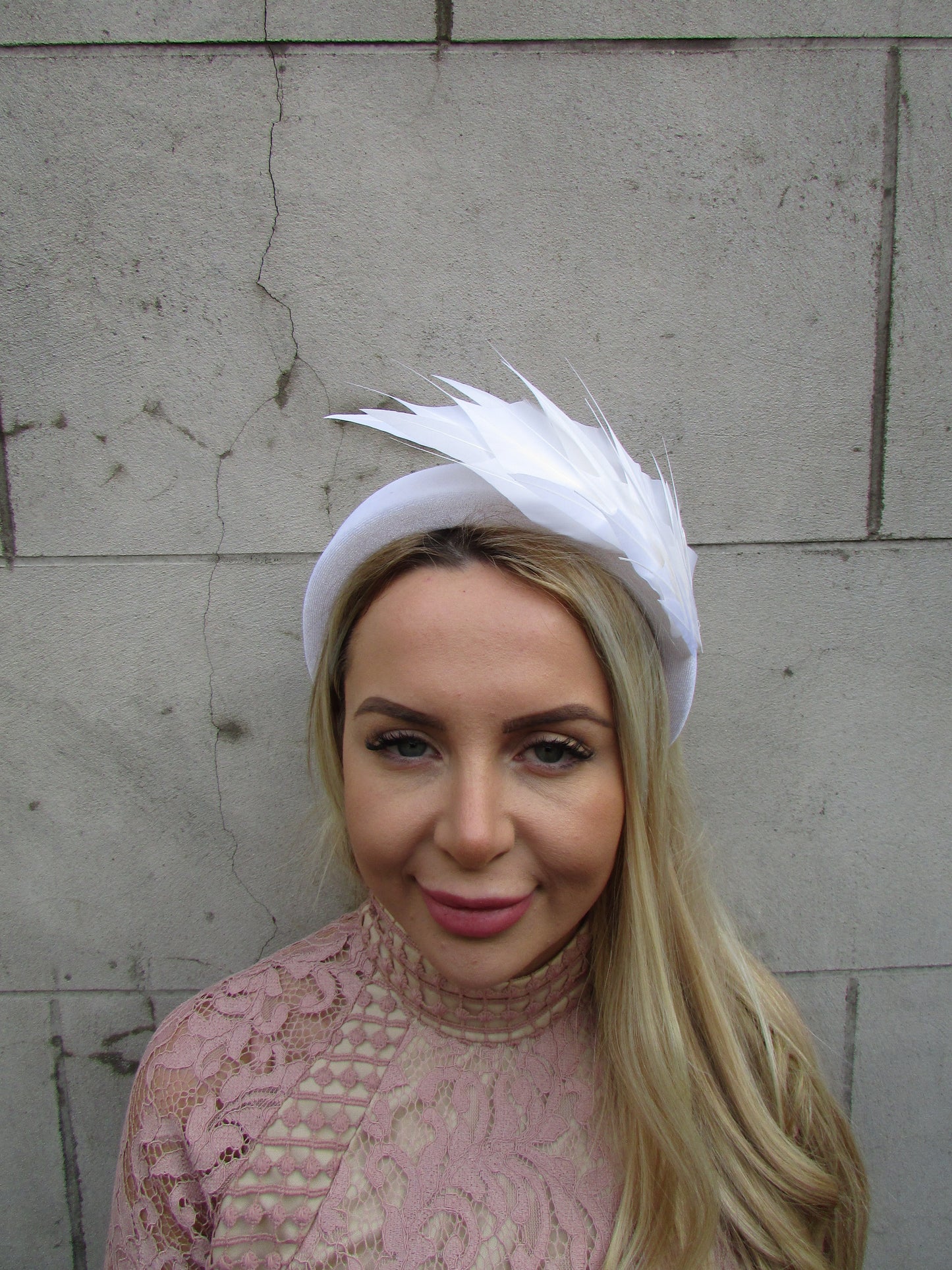 White Feather Fascinator Headband