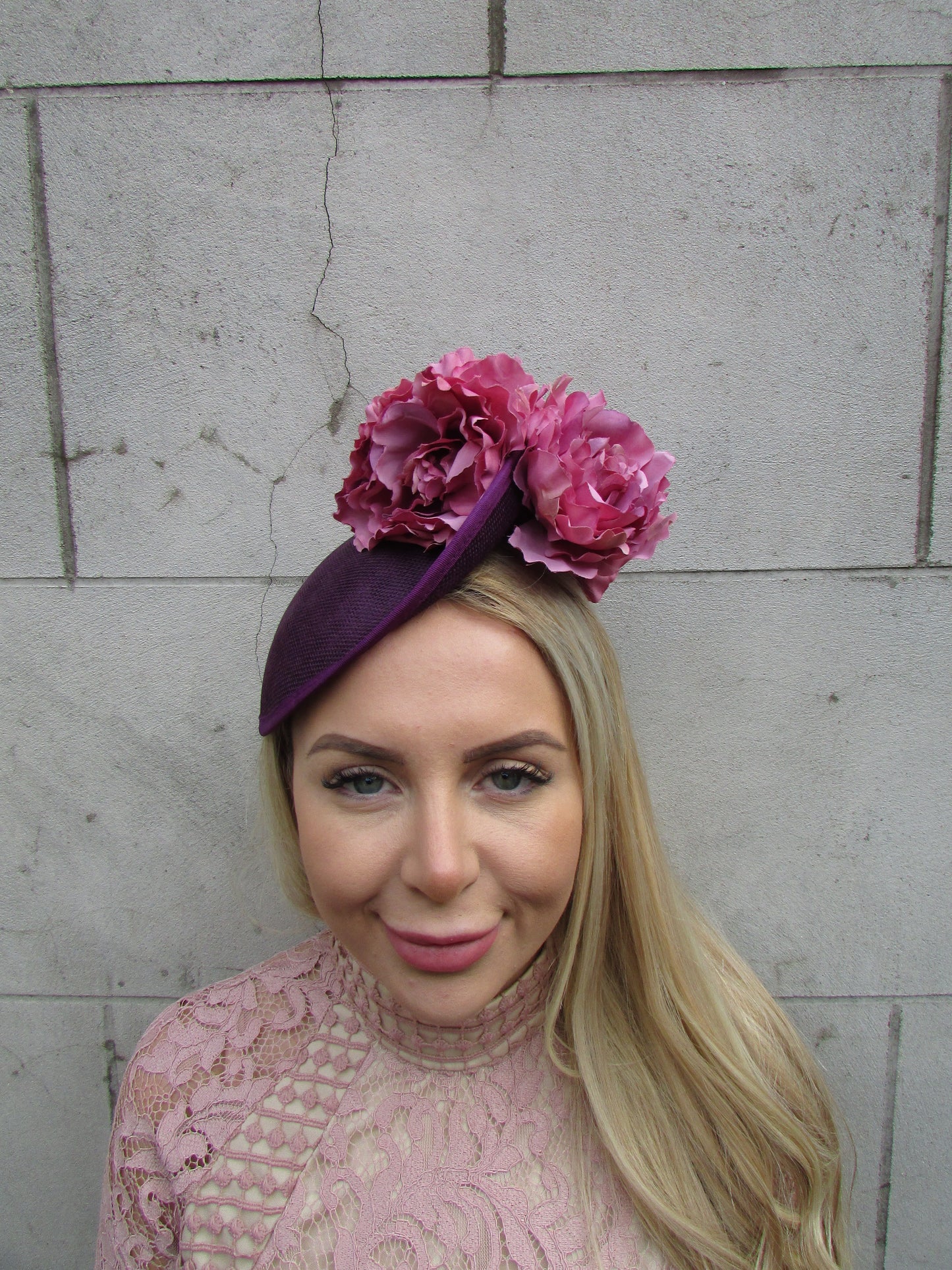 Plum Floral Disc Hatinator