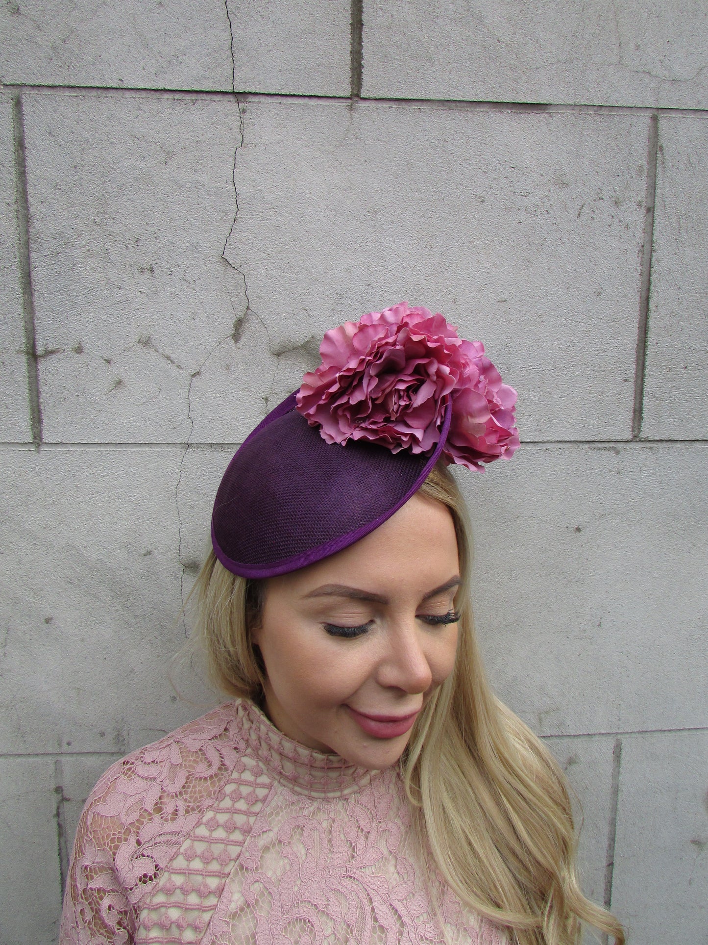 Plum Floral Disc Hatinator