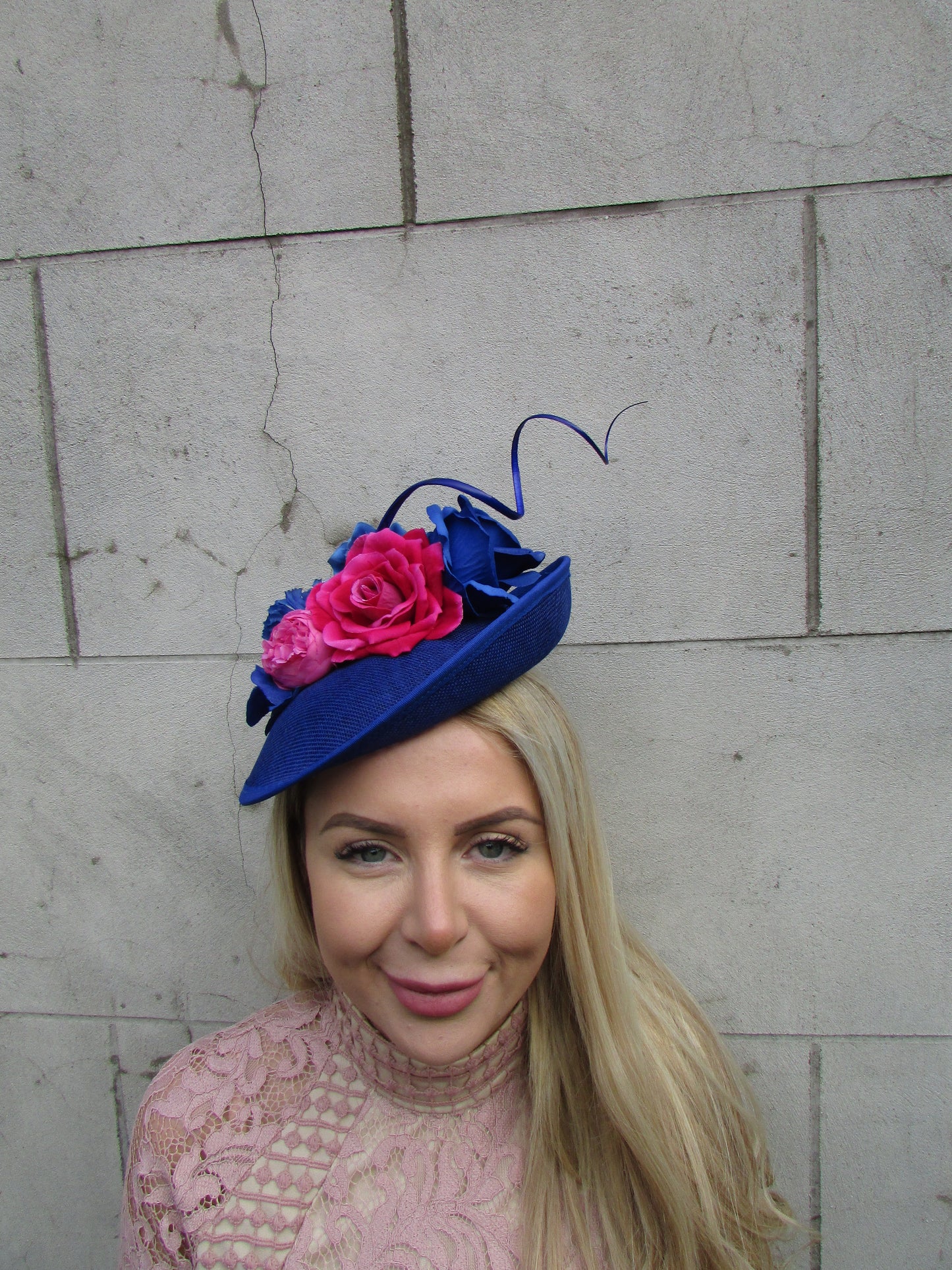 Royal Blue & Fuchsia Flower Disc Hatinator