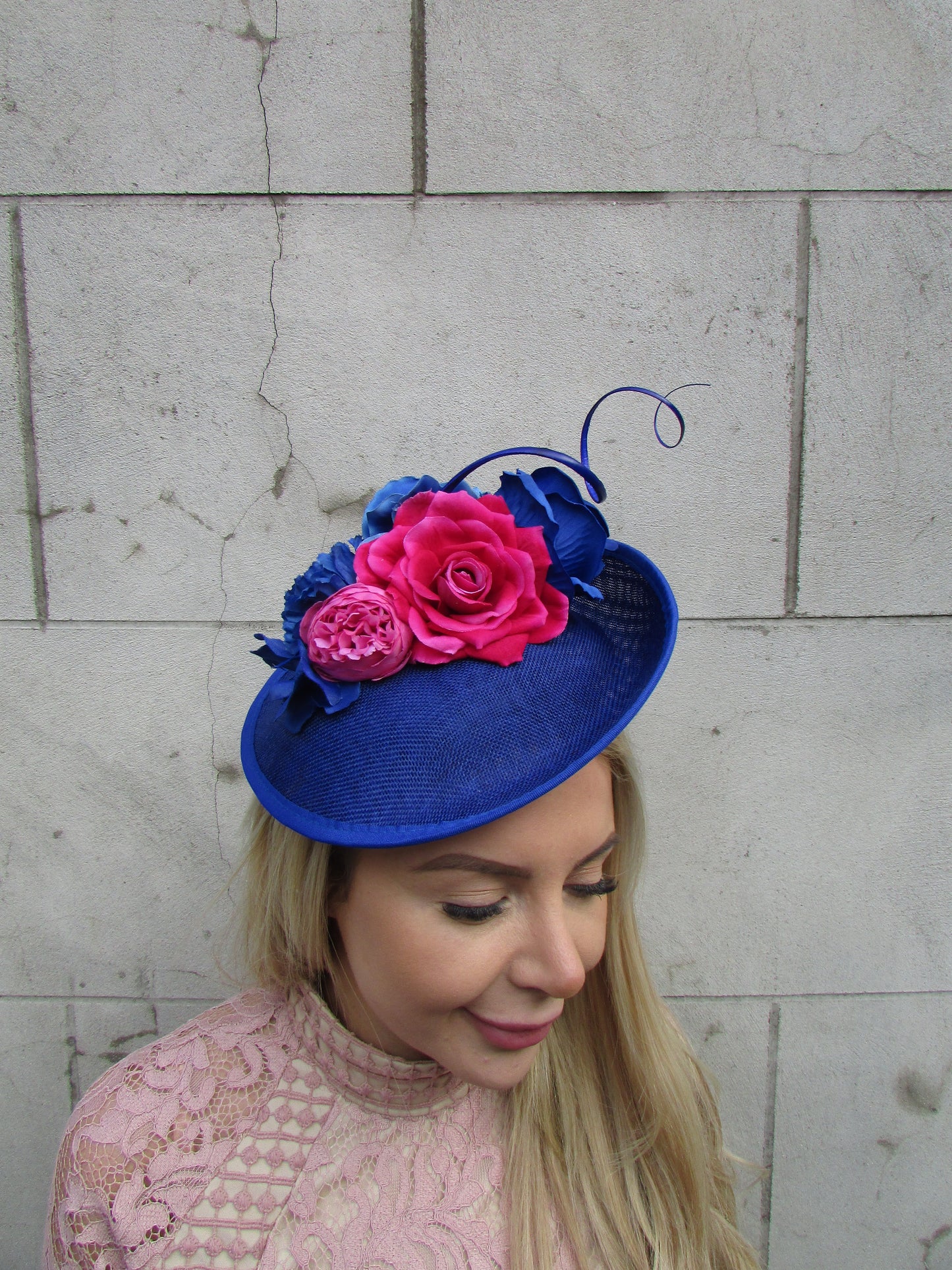 Royal Blue & Fuchsia Flower Disc Hatinator