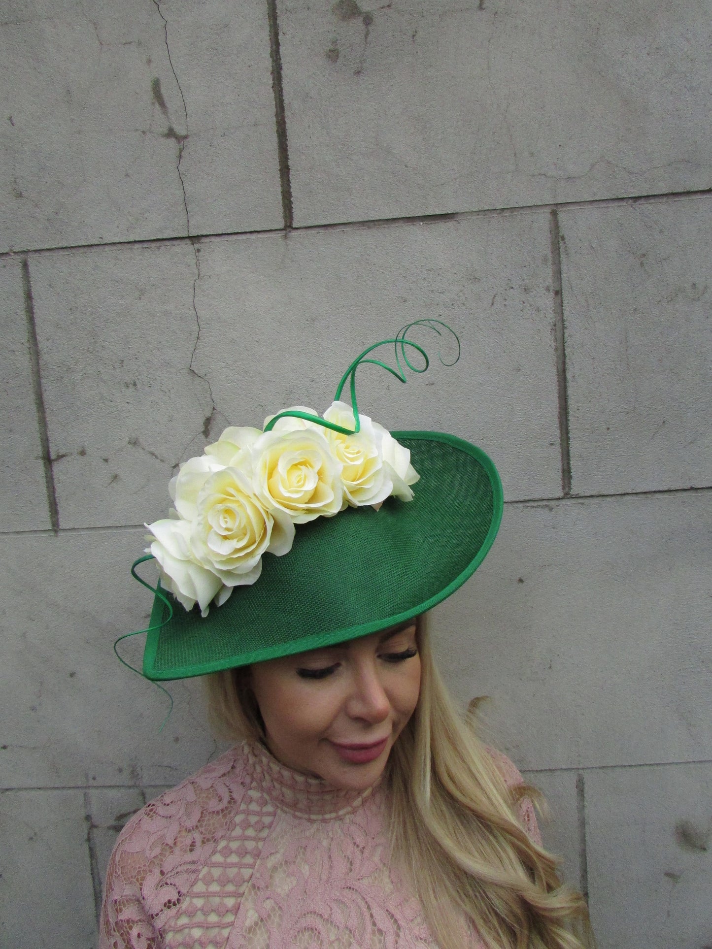 Emerald & Lemon Flower Teardrop Hat