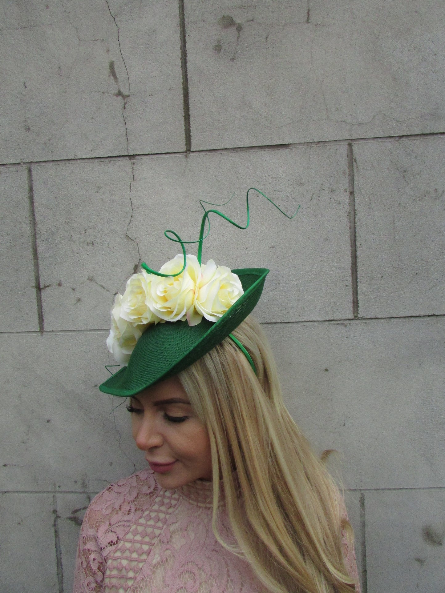 Emerald & Lemon Flower Teardrop Hat