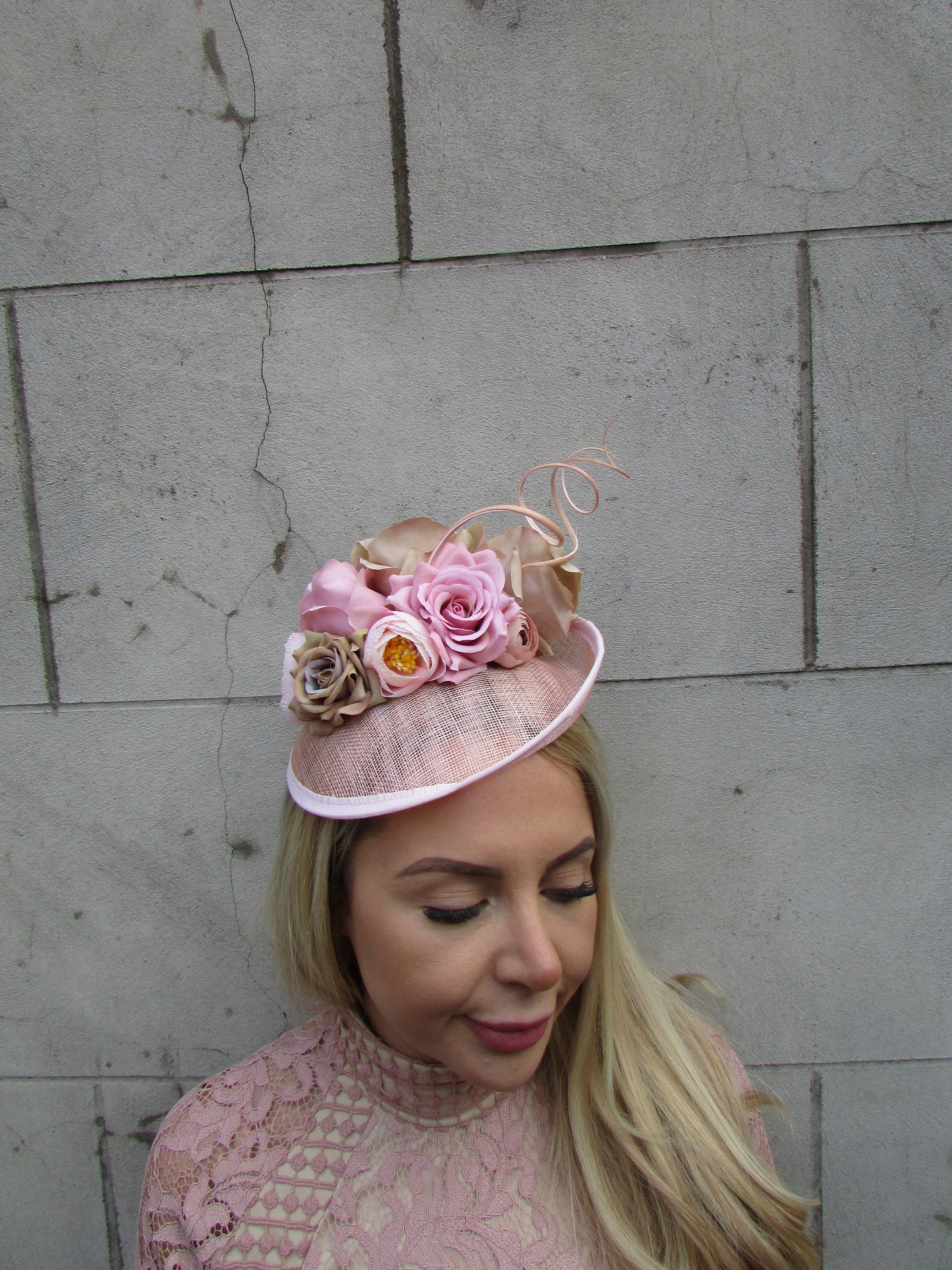 Blush & Nude Flower Fascinator Hat