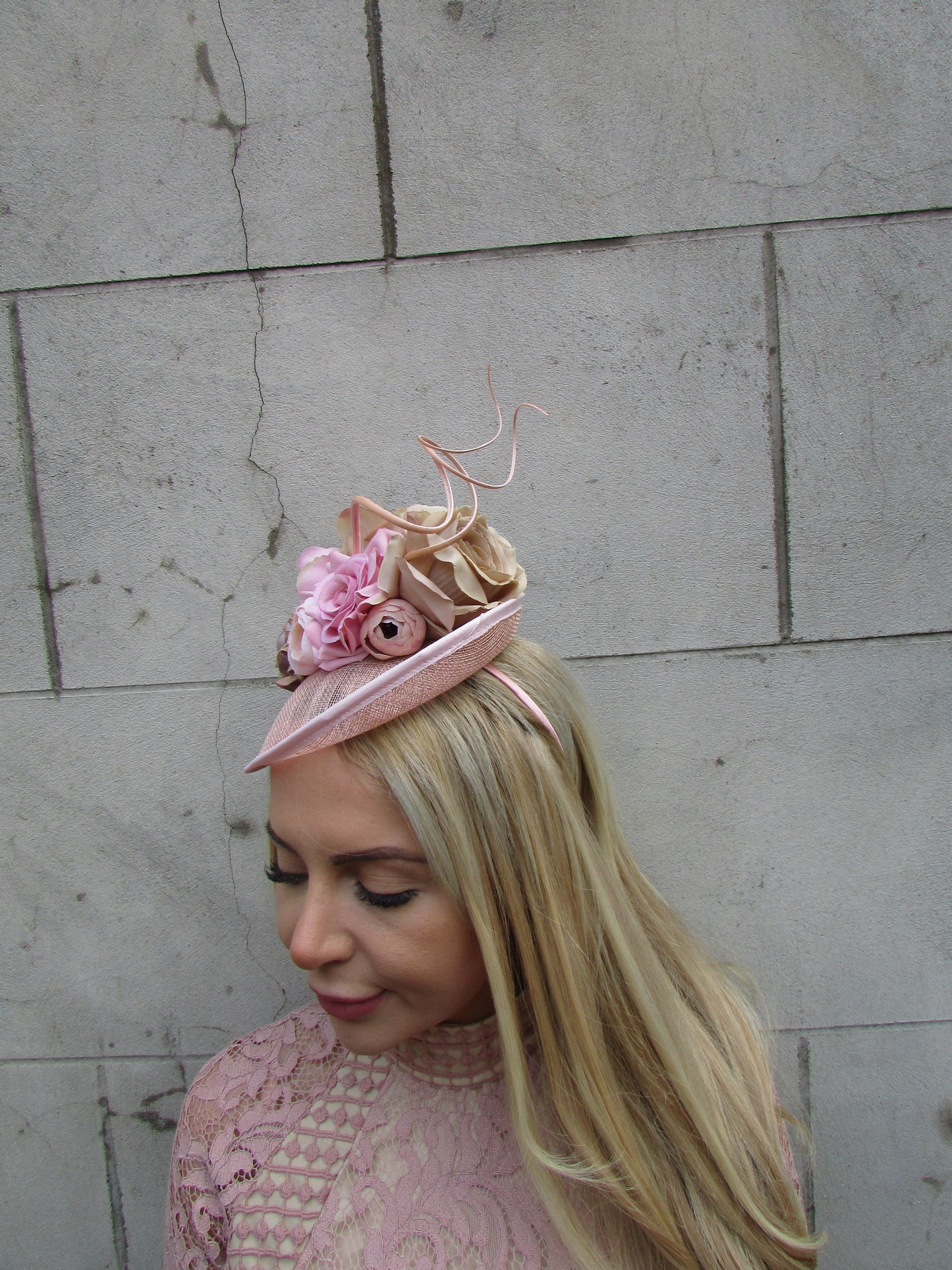 Blush & Nude Flower Fascinator Hat
