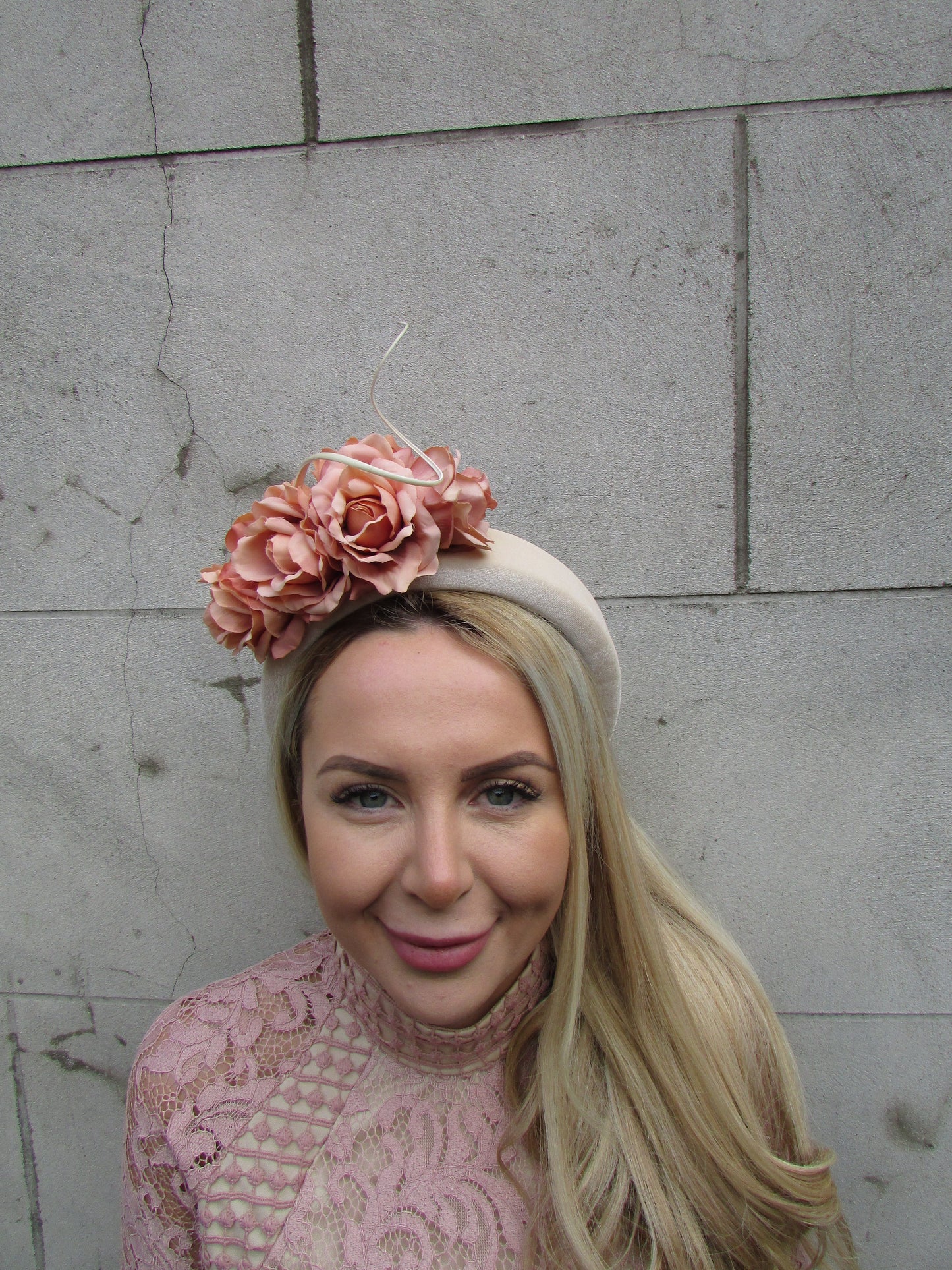 Nude & Champagne Flower Fascinator Headband