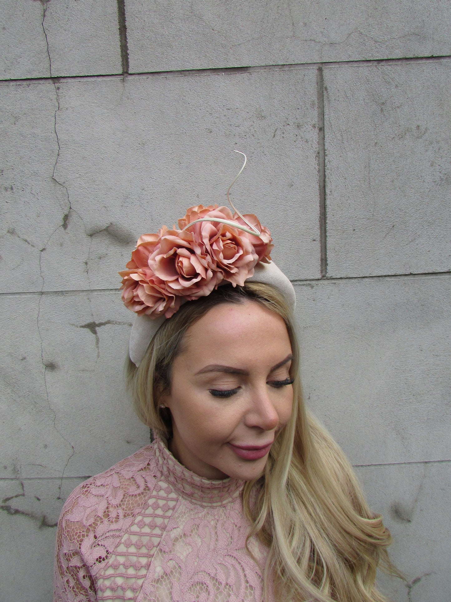 Nude & Champagne Flower Fascinator Headband