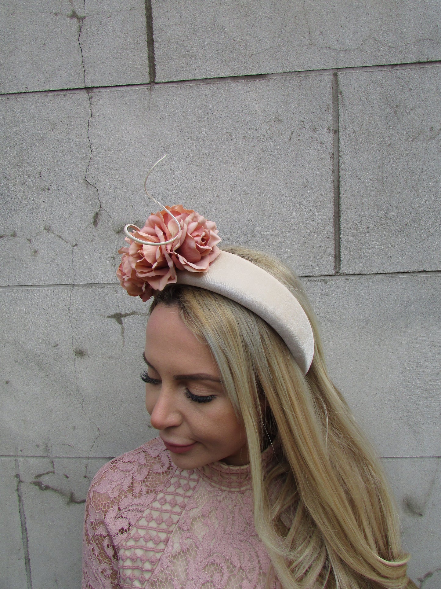 Nude & Champagne Flower Fascinator Headband