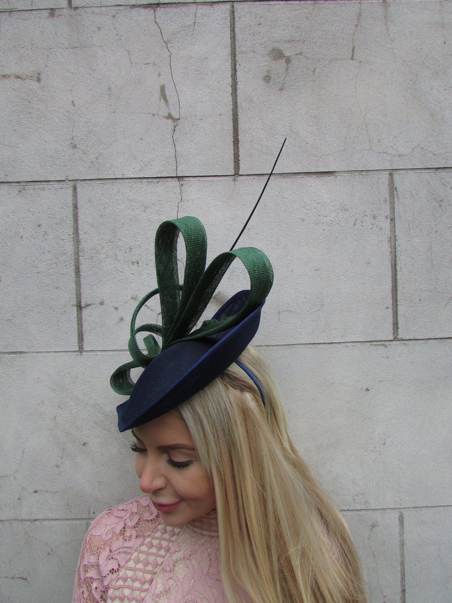 Large Navy Blue & Dark Green Teardrop Hatinator