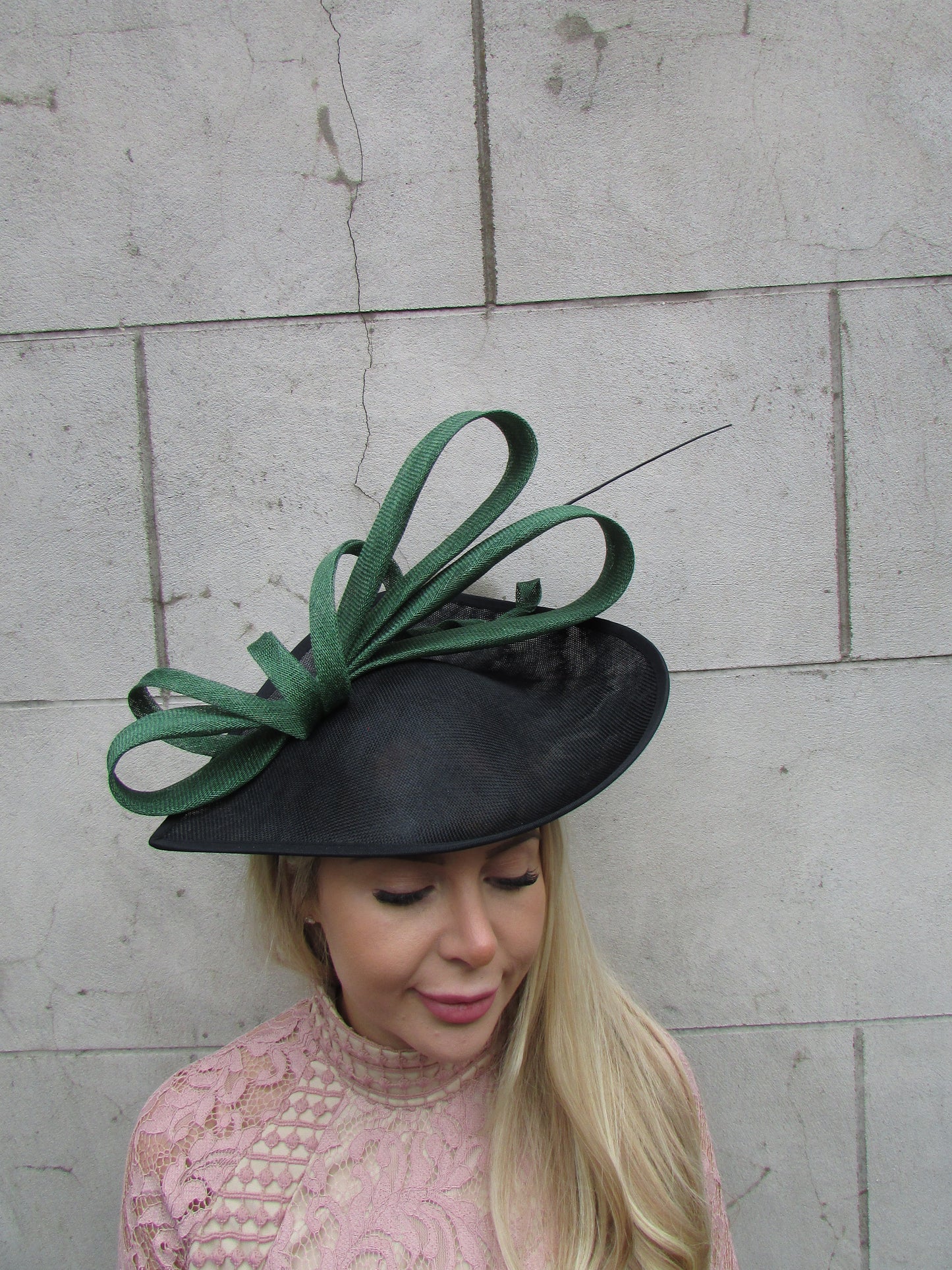 Large Black & Dark Green Teardrop Hatinator