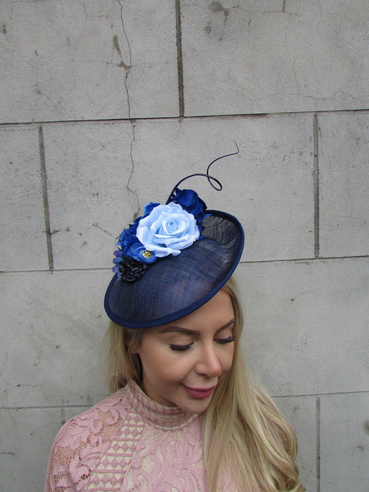 Navy & Blues Flower Fascinator Hat