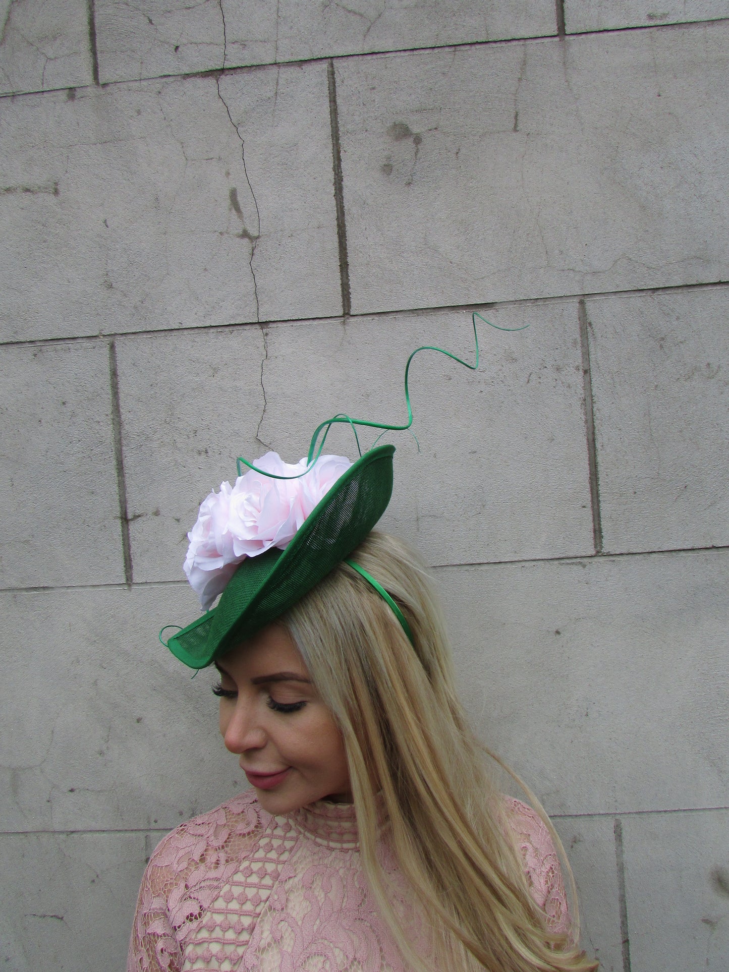 Green & Blush Pink Floral Hatinator