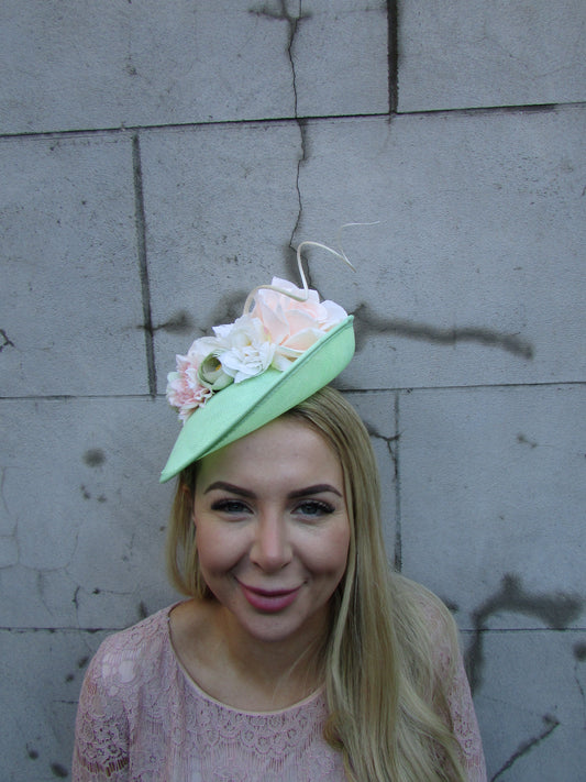 Mint Peach & Ivory Flower Hatinator