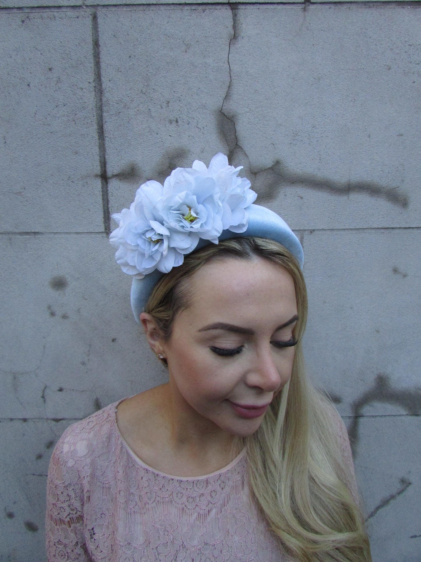 Pale Blue Rose Flower Headpiece