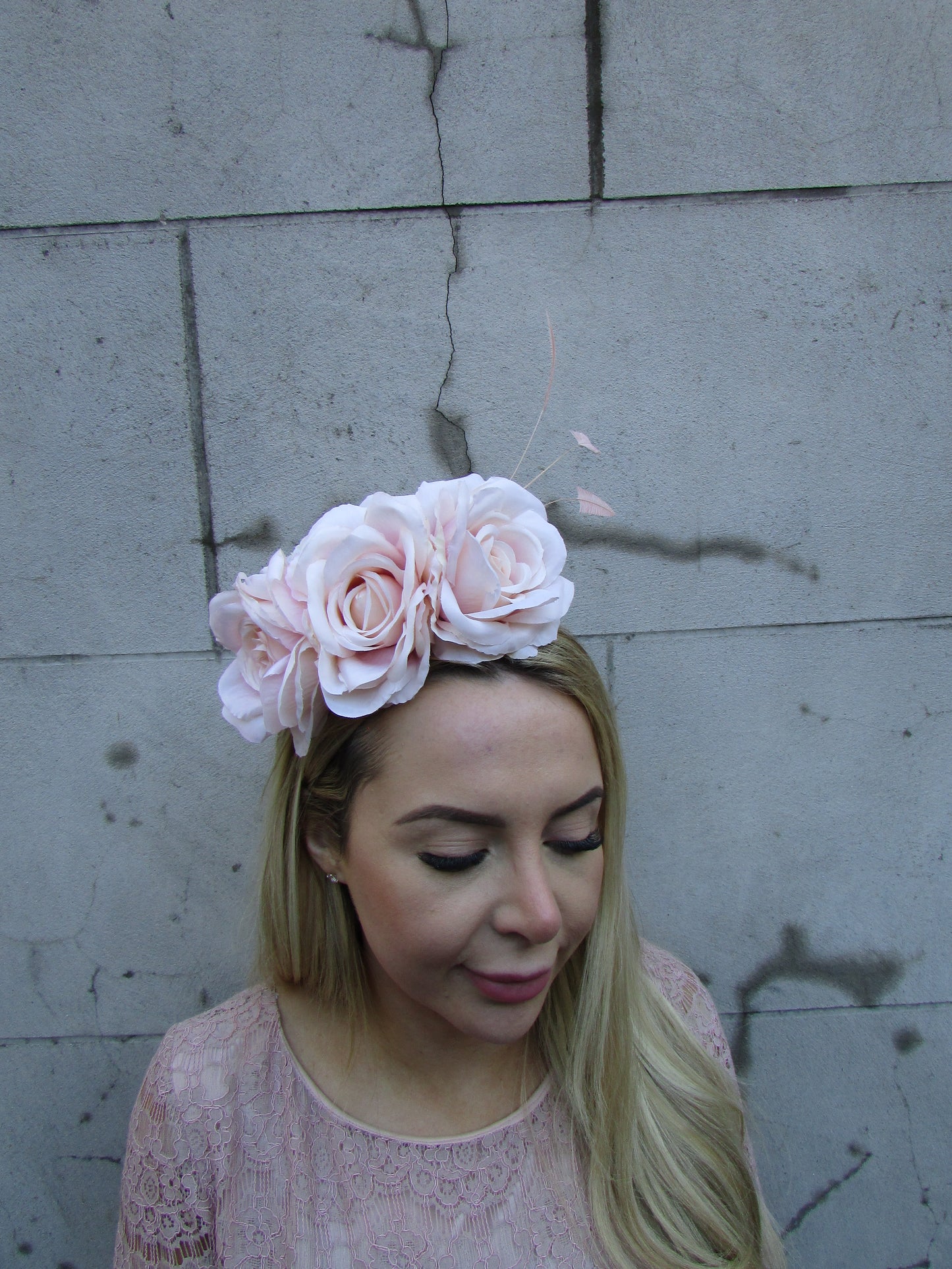 Peach Rose Headpiece