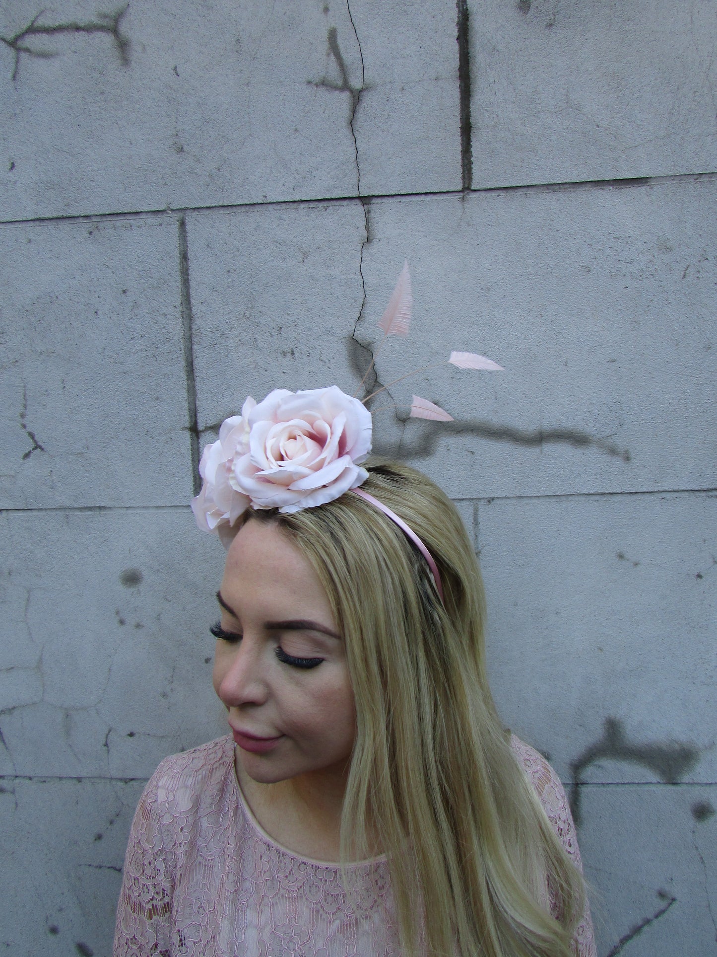 Peach Rose Headpiece