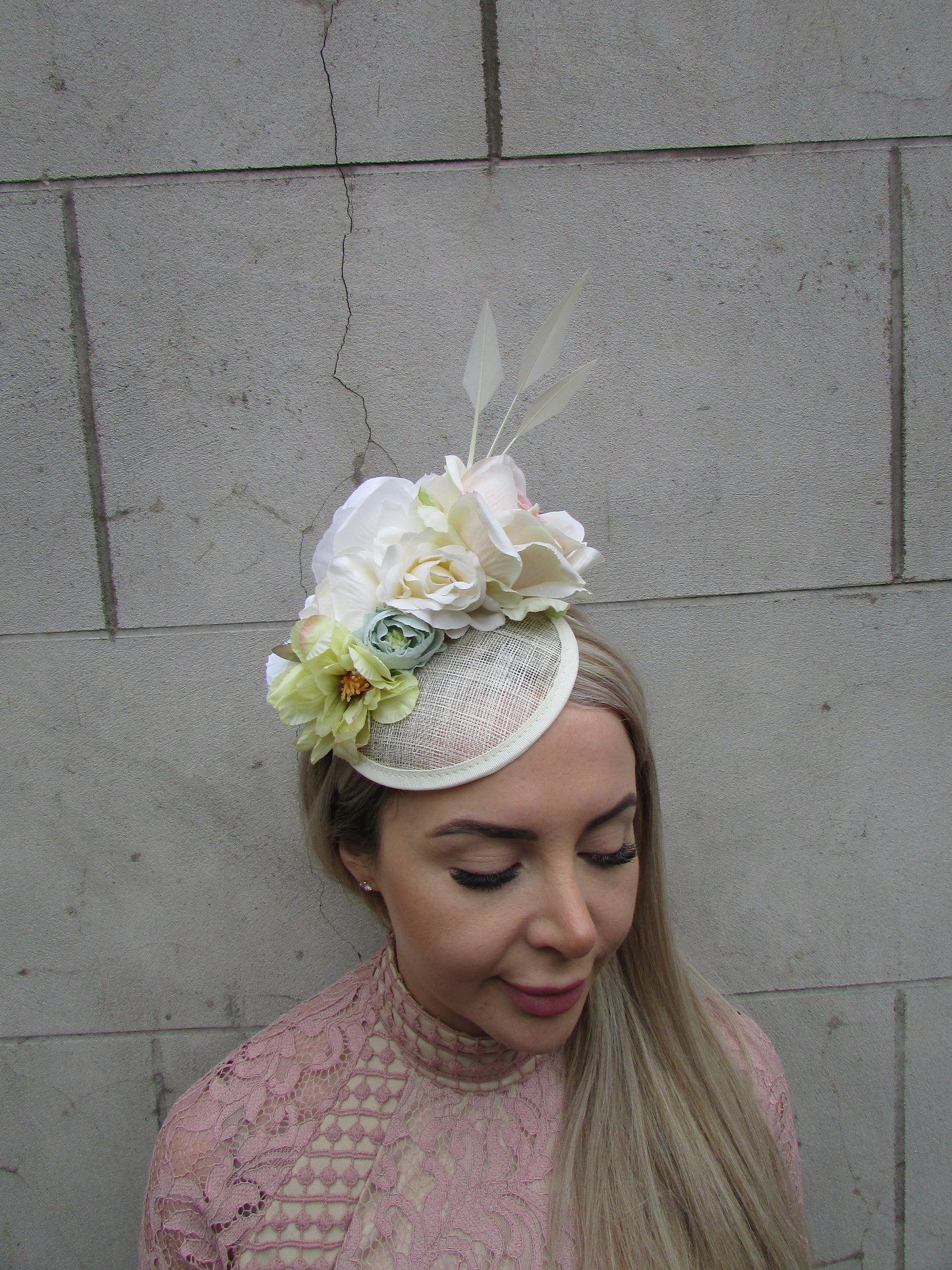 Cream & Pastel Floral Fascinator Hat