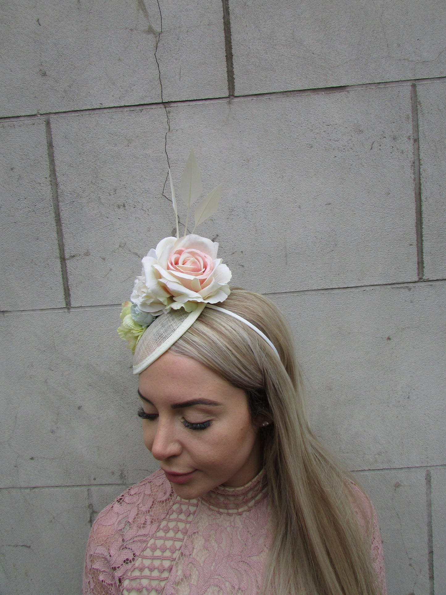 Cream & Pastel Floral Fascinator Hat