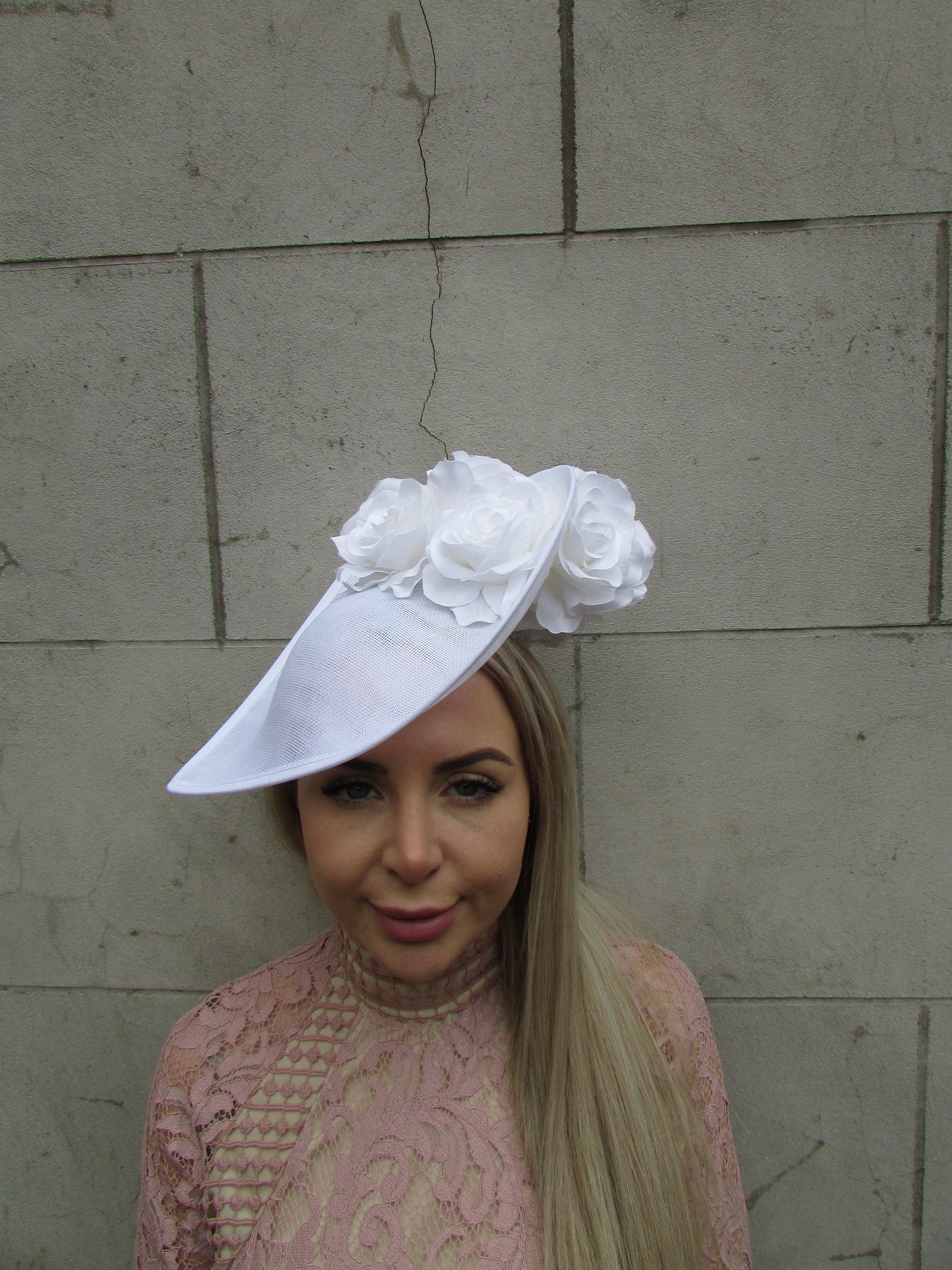 White Rose Flower Teardrop Hatinator