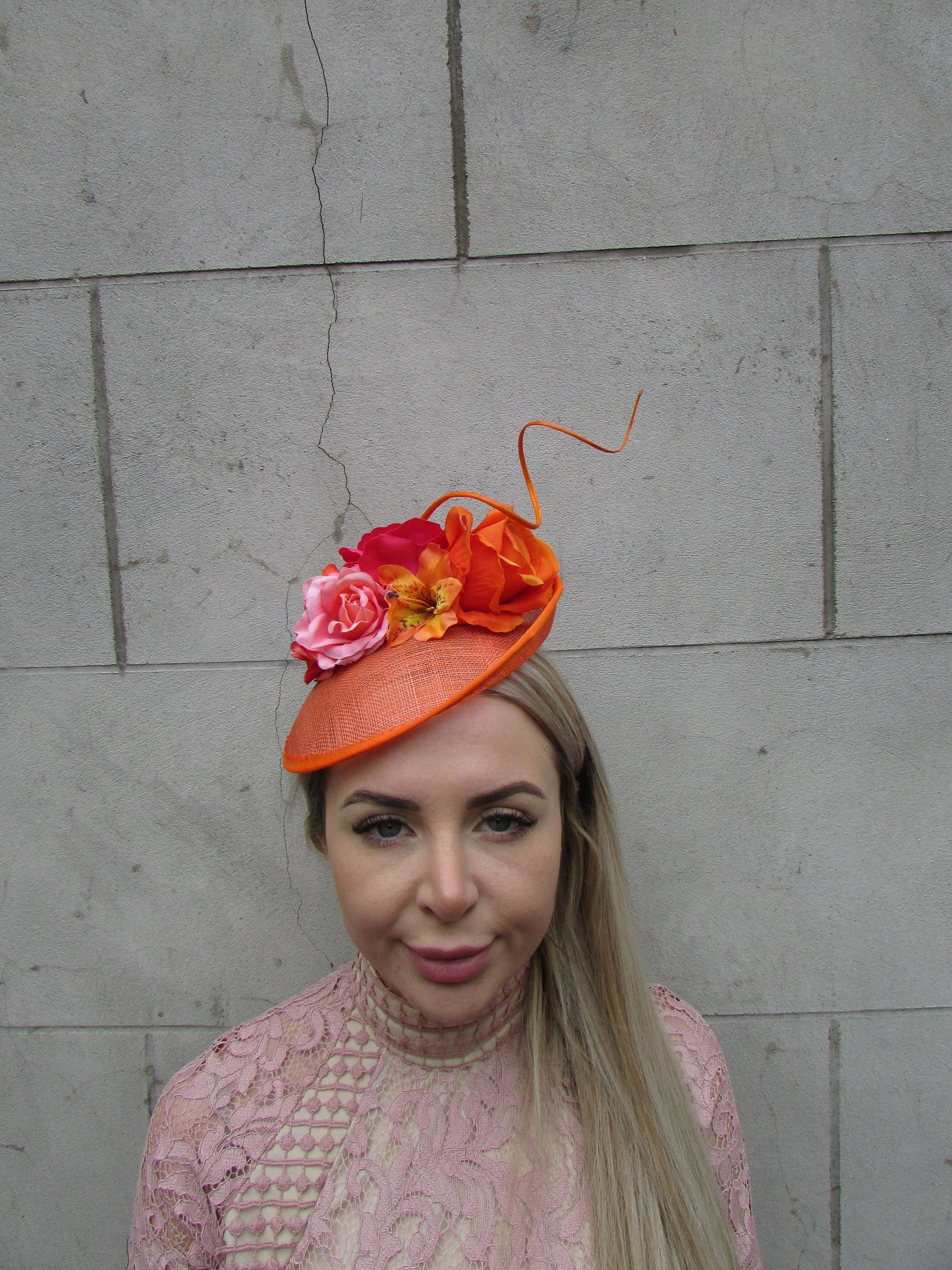 Orange & Coral Fascinator Hat